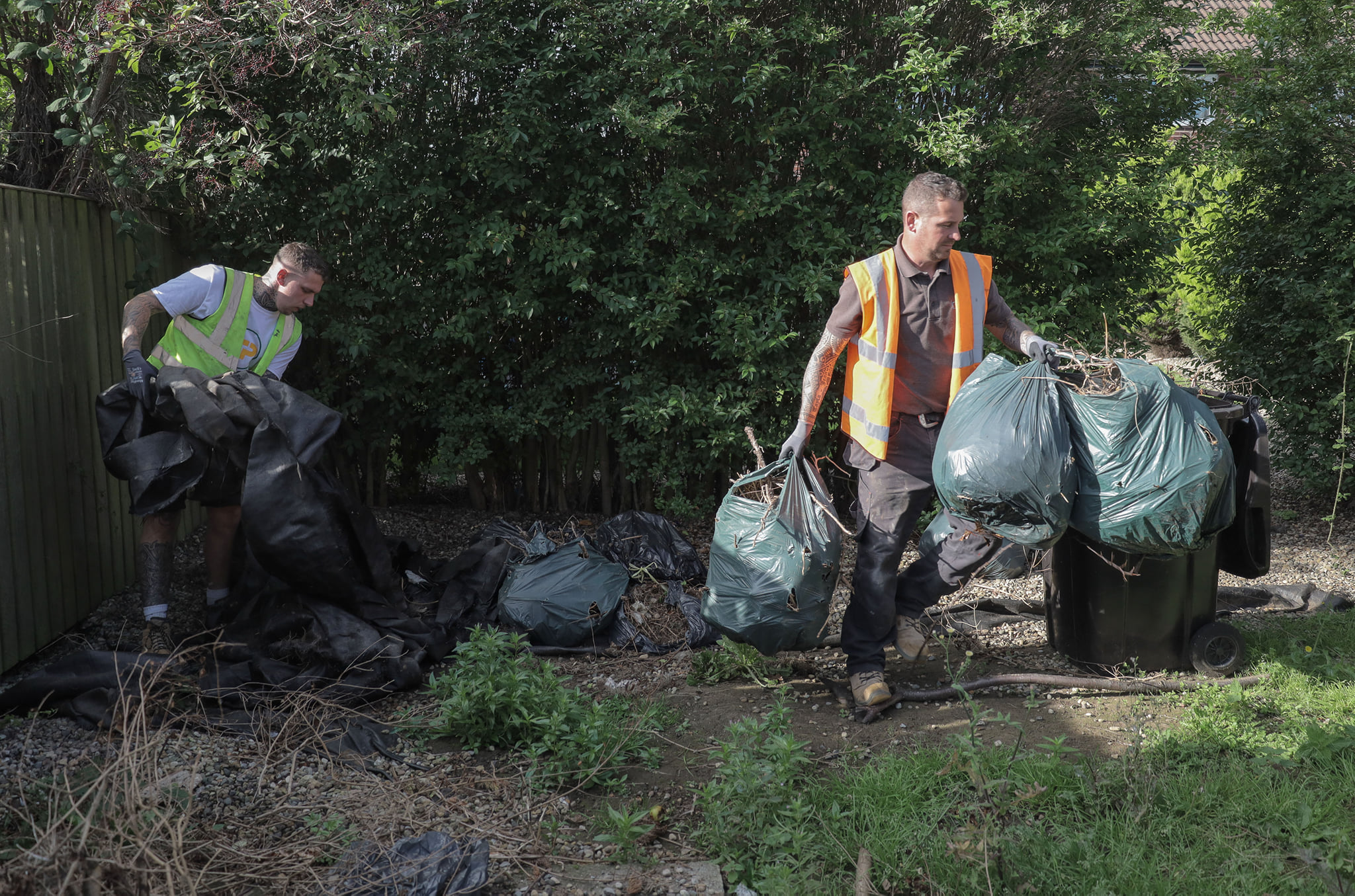 Last year’s big community clean-up under way.