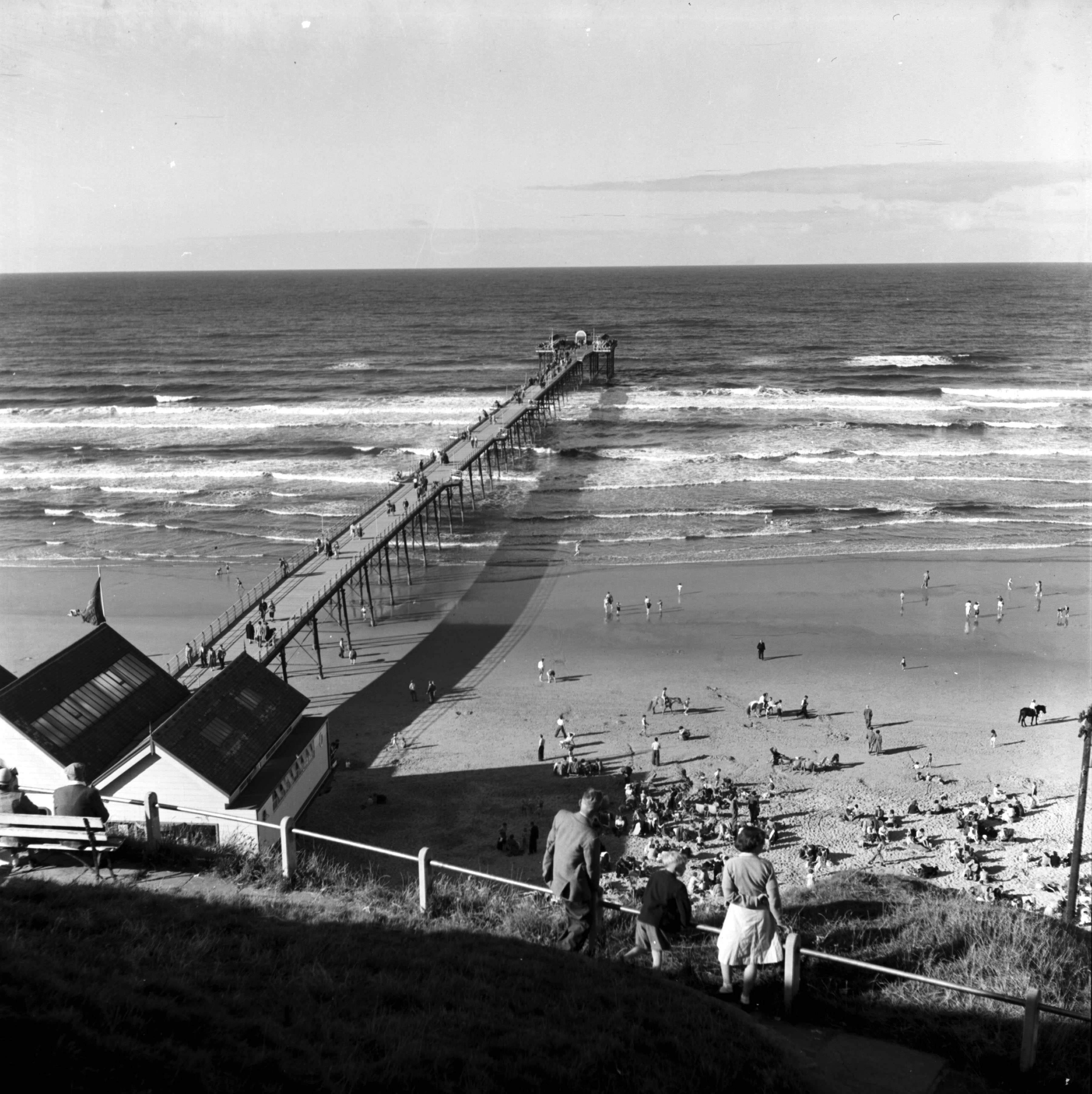 Saltburn Pier in the 1950s or 1960s.
