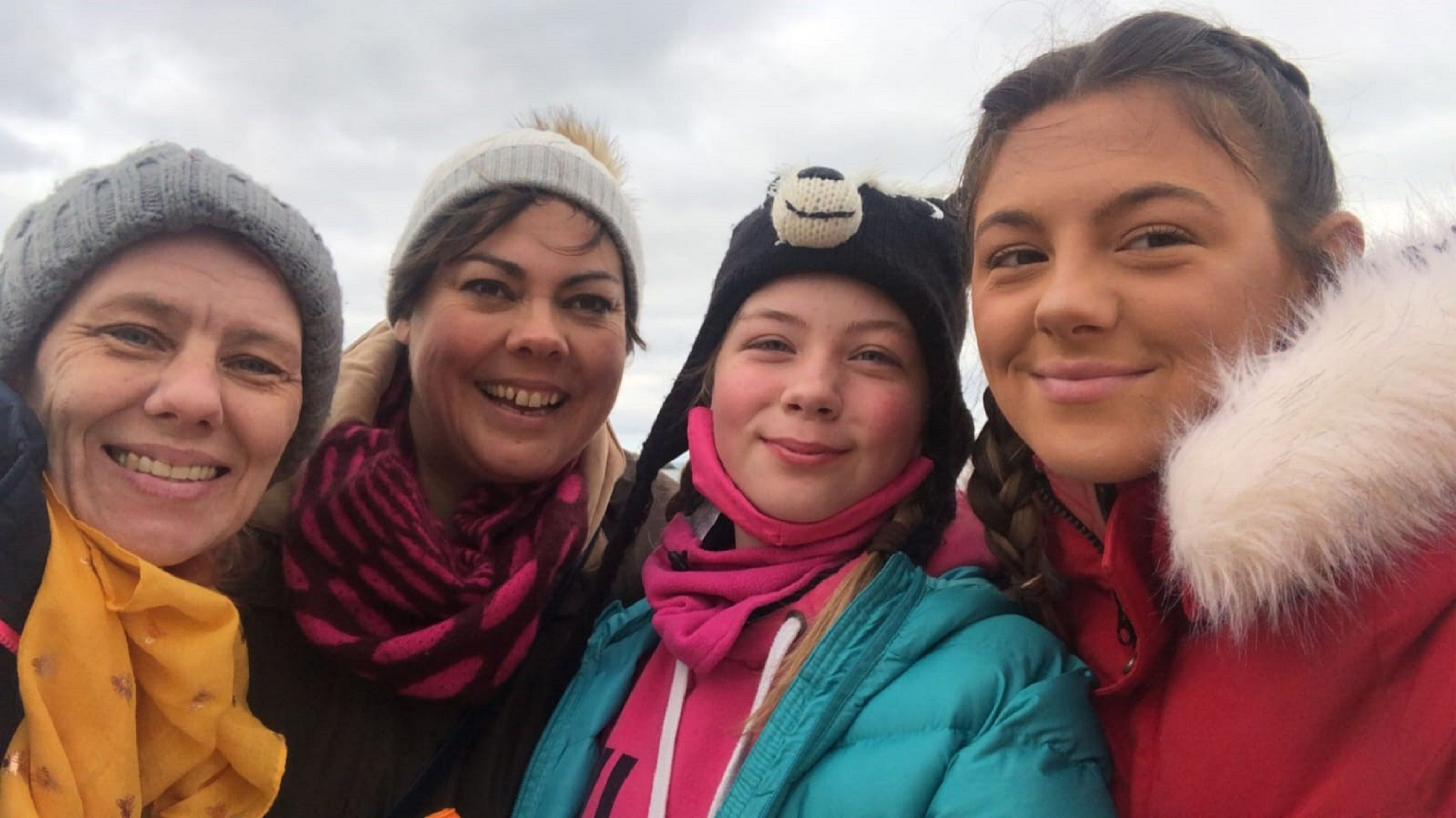 Kay, Abigail Burns with her two nieces, Eleanor and Hannah
