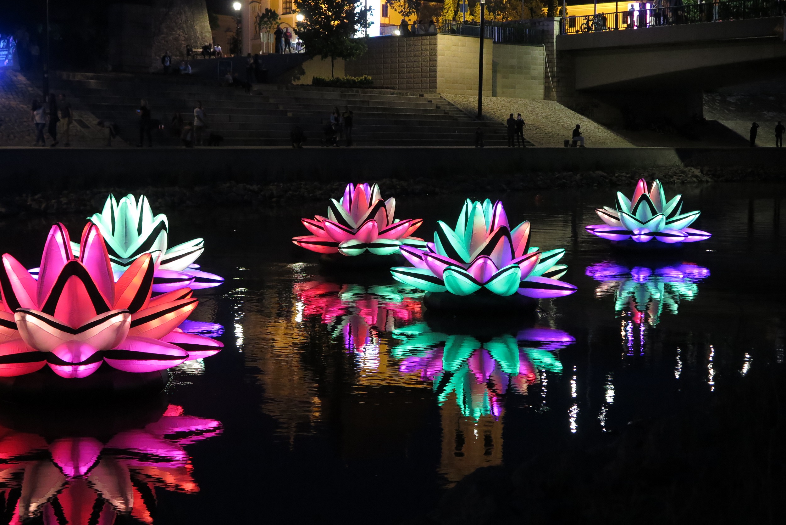 An artwork called Lilies which will be on show as part of the Winter Lights Trail in Peasholm Park for the Scarborough Lights festival. (Photo credit: Koros Design.)