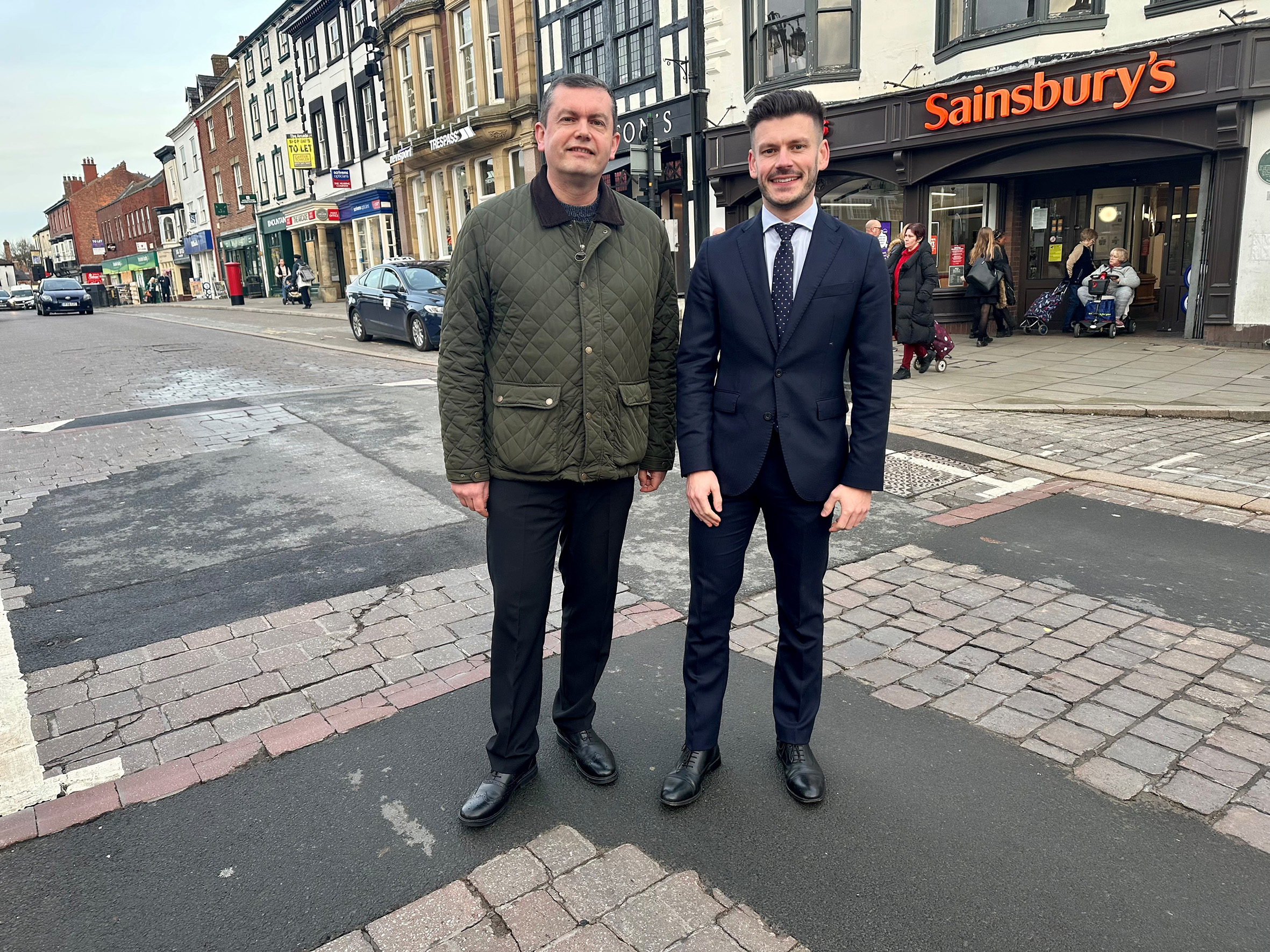 Cllr Andrew Williams, left, and Cllr Keane Duncan in Ripon’s Market Place