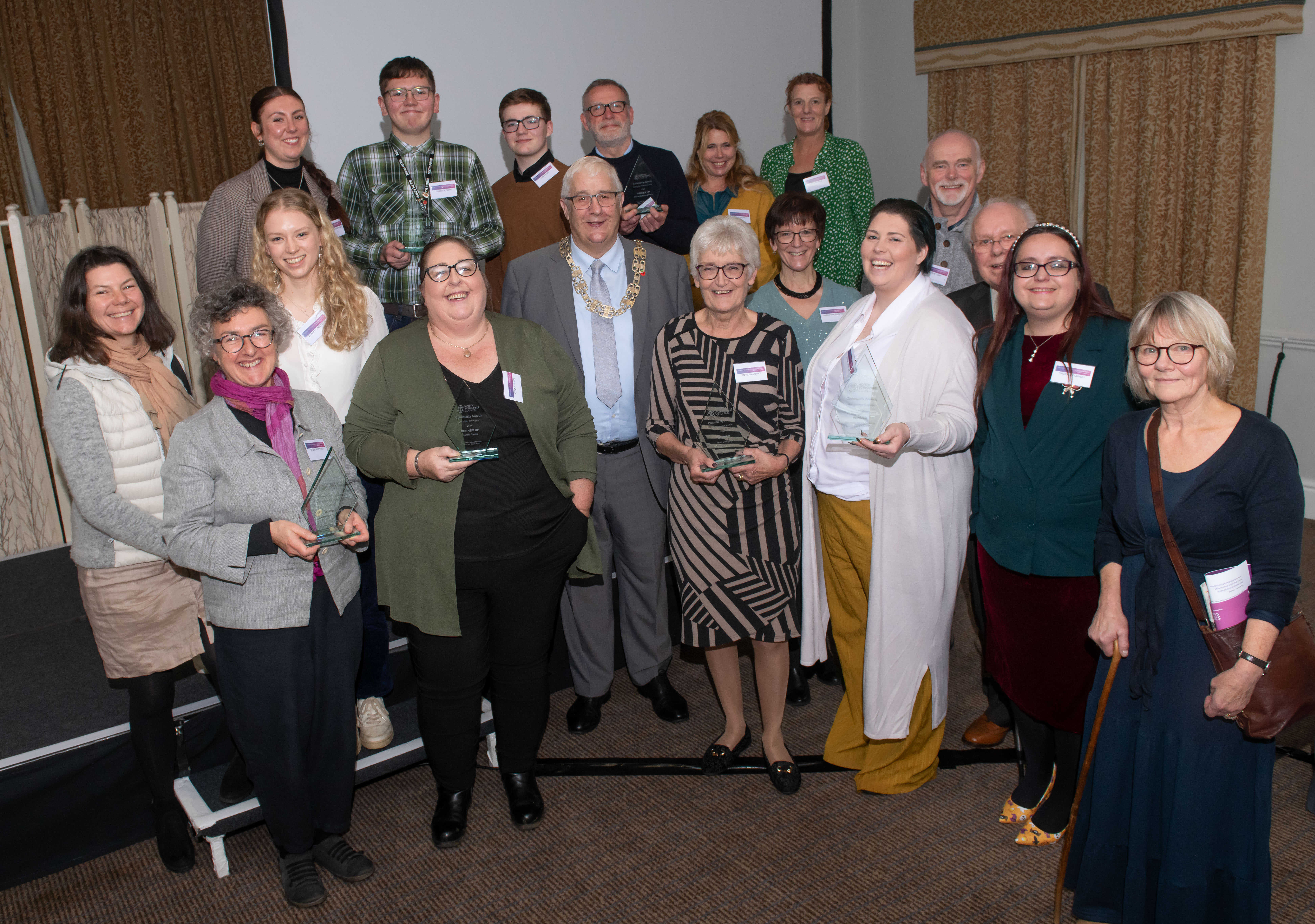 The group of winners and runners up from the North Yorkshire community awards