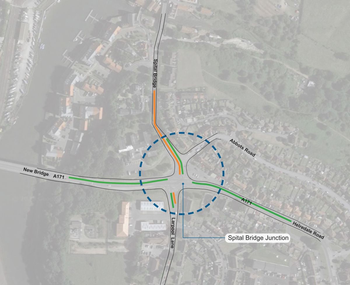 A plan showing Spital Junction, Whitby. Please contact us if you require an accessible version of this information.