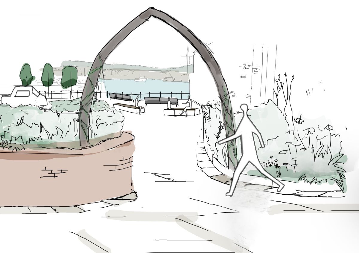 An artist’s sketch of proposed new landscaping at Tin Ghaut, Whitby.
