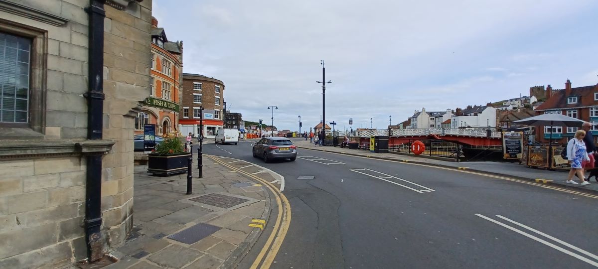 Whitby street view, west of the swing bridge.