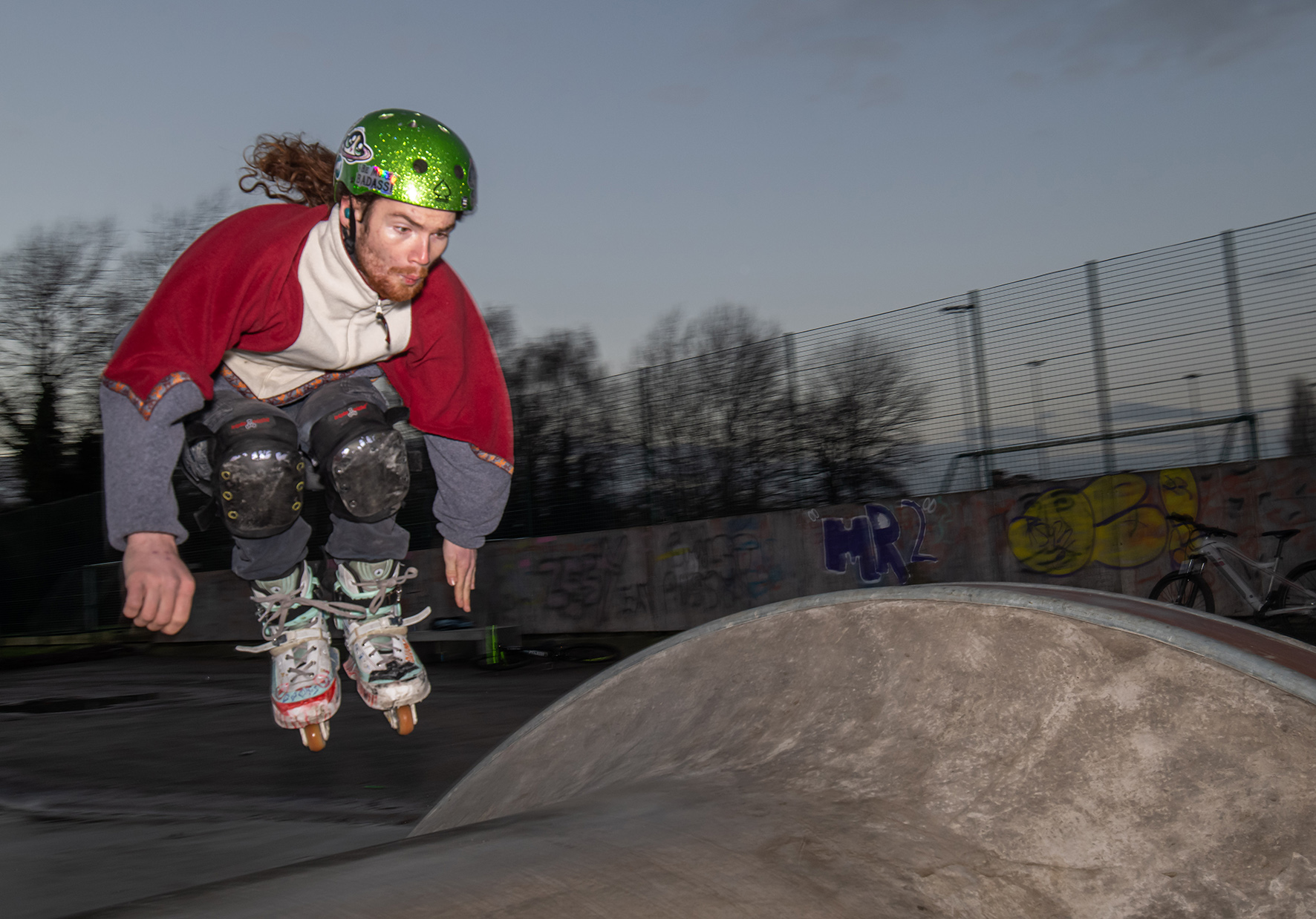 Inline skater Luke Tate, aka BOOTS !!, tries out the new facility. 