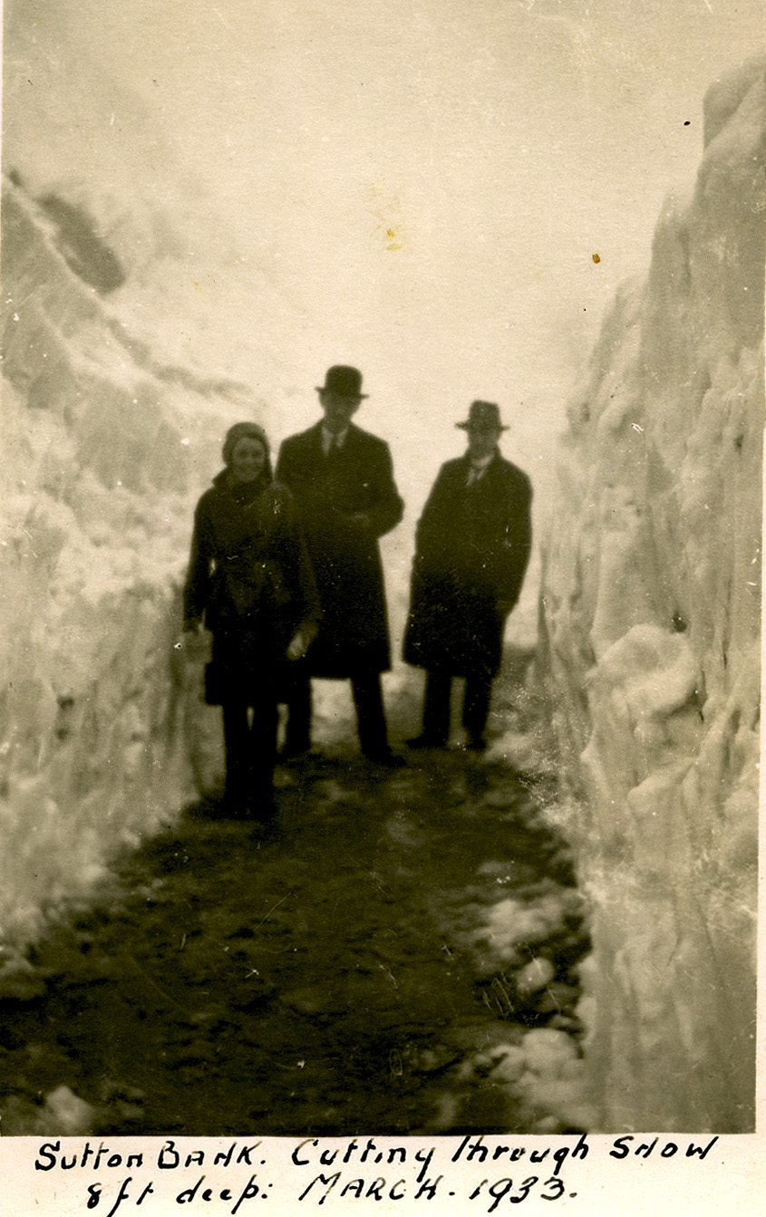 Snow at Sutton under Whitestonecliffe, March 1933.