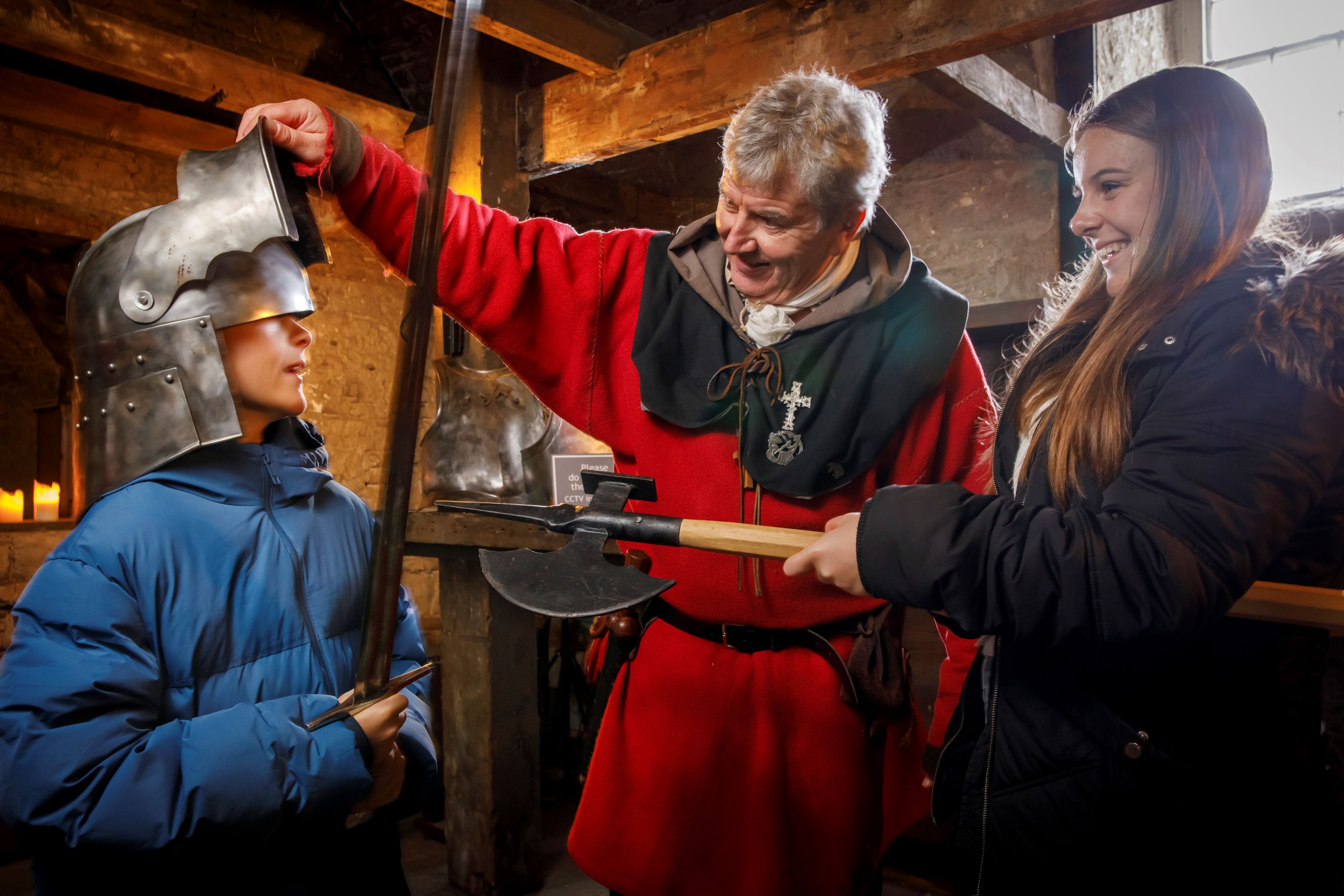 Children Try Armour at Bolton Castle