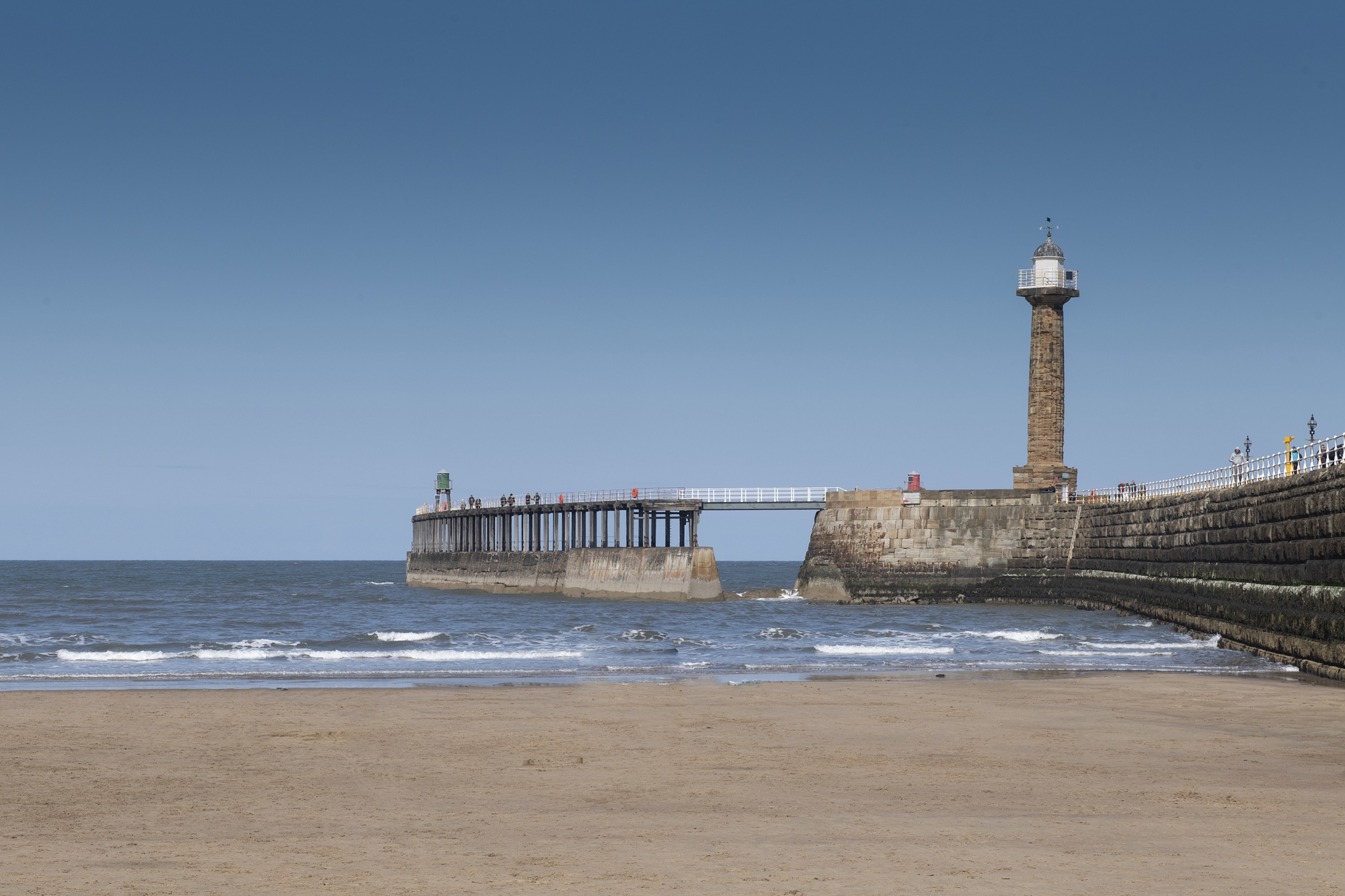 Whitby pier and lighthouse