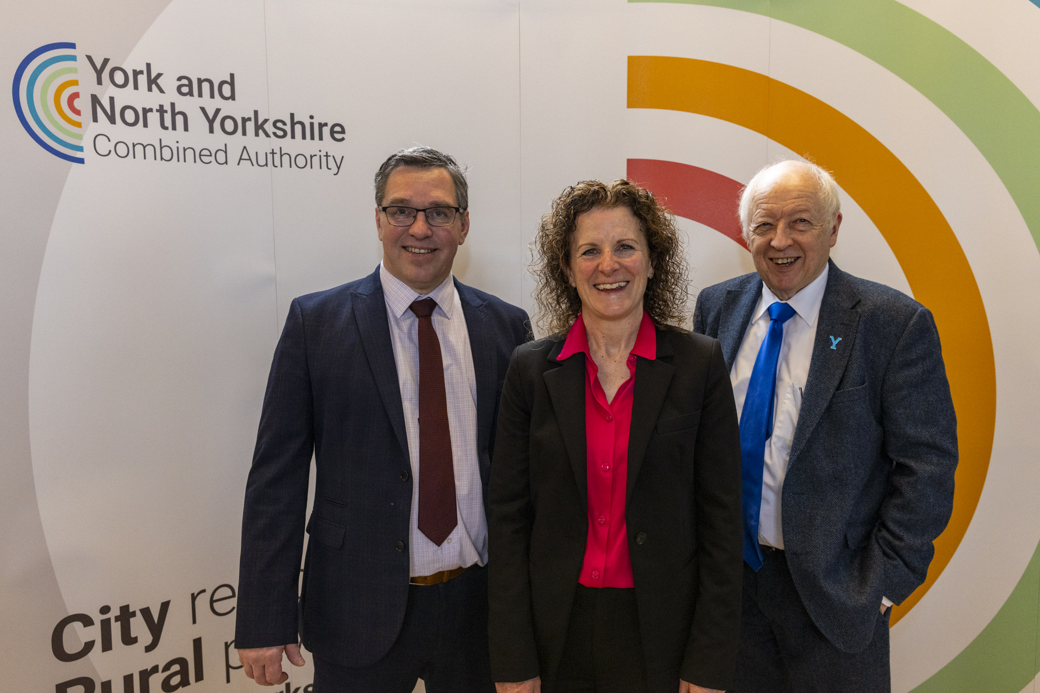 From left, James Farrar, Director of Economy & Interim Head of Paid Service at York and North Yorkshire Combined Authority; Cllr Claire Douglas, Leader of City of York Council and Cllr Carl Les, Leader of North Yorkshire Council. 