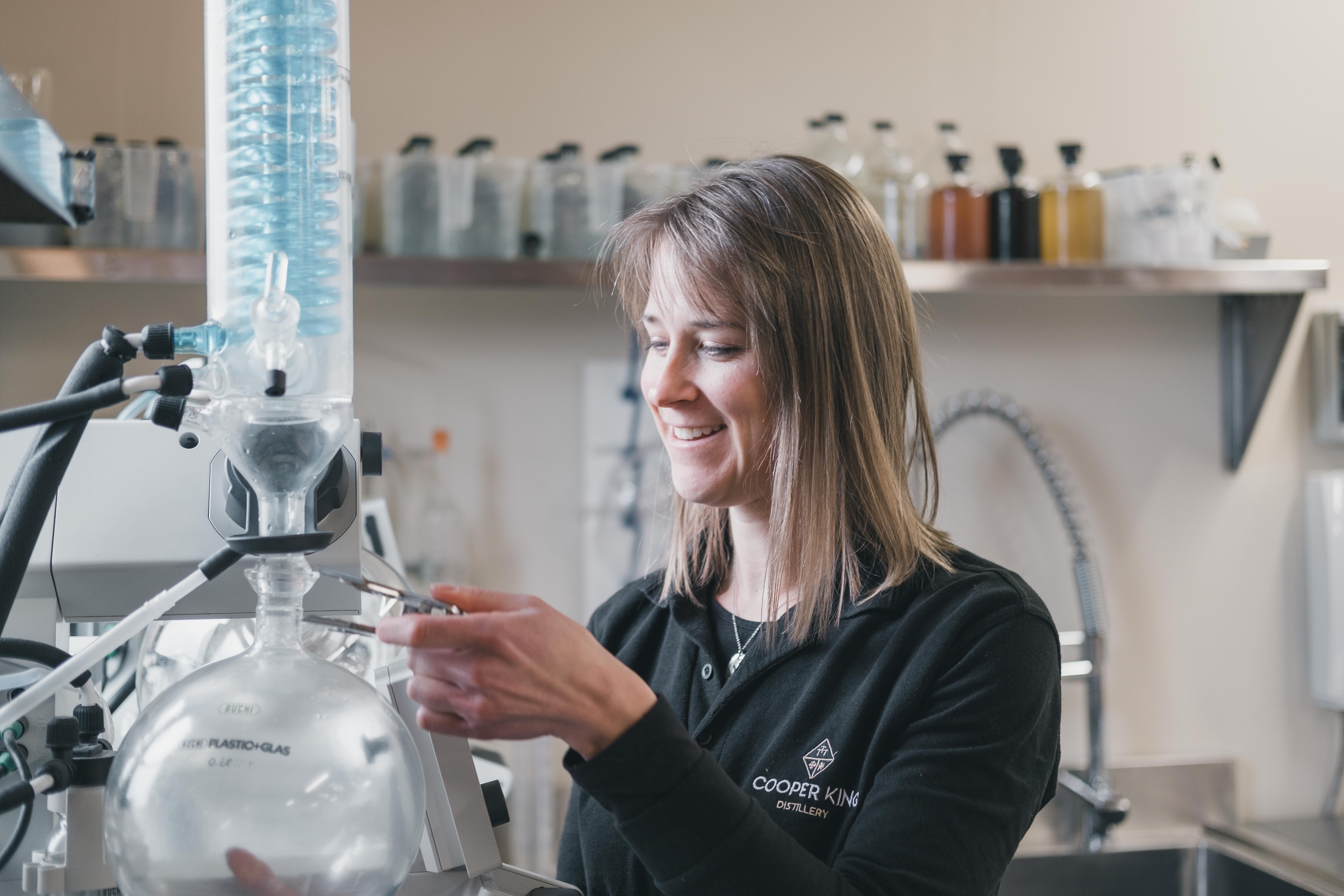 Coppers founder Abbie distilling