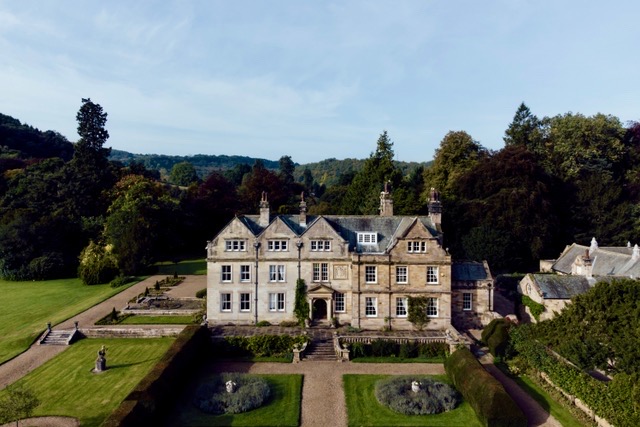 An aerial photograph of the Egton Estate manor house