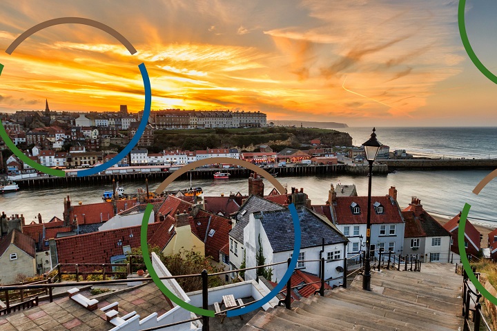 Scarborough coast at sunset