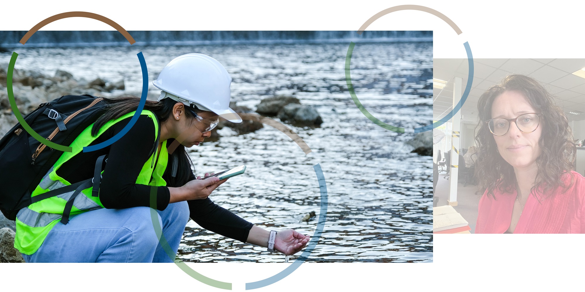 Officer taking water sample