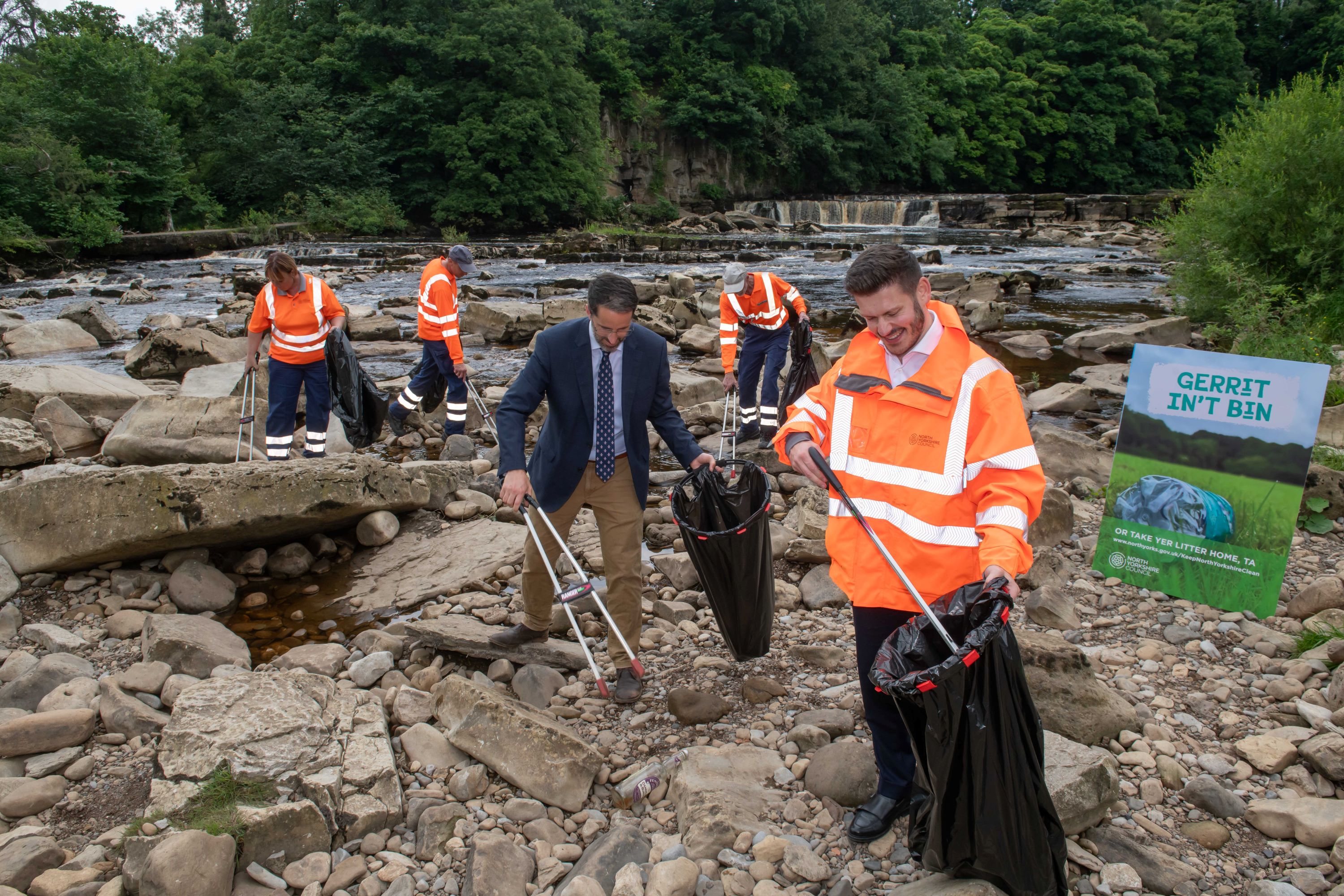 Litter picking at Richmond falls