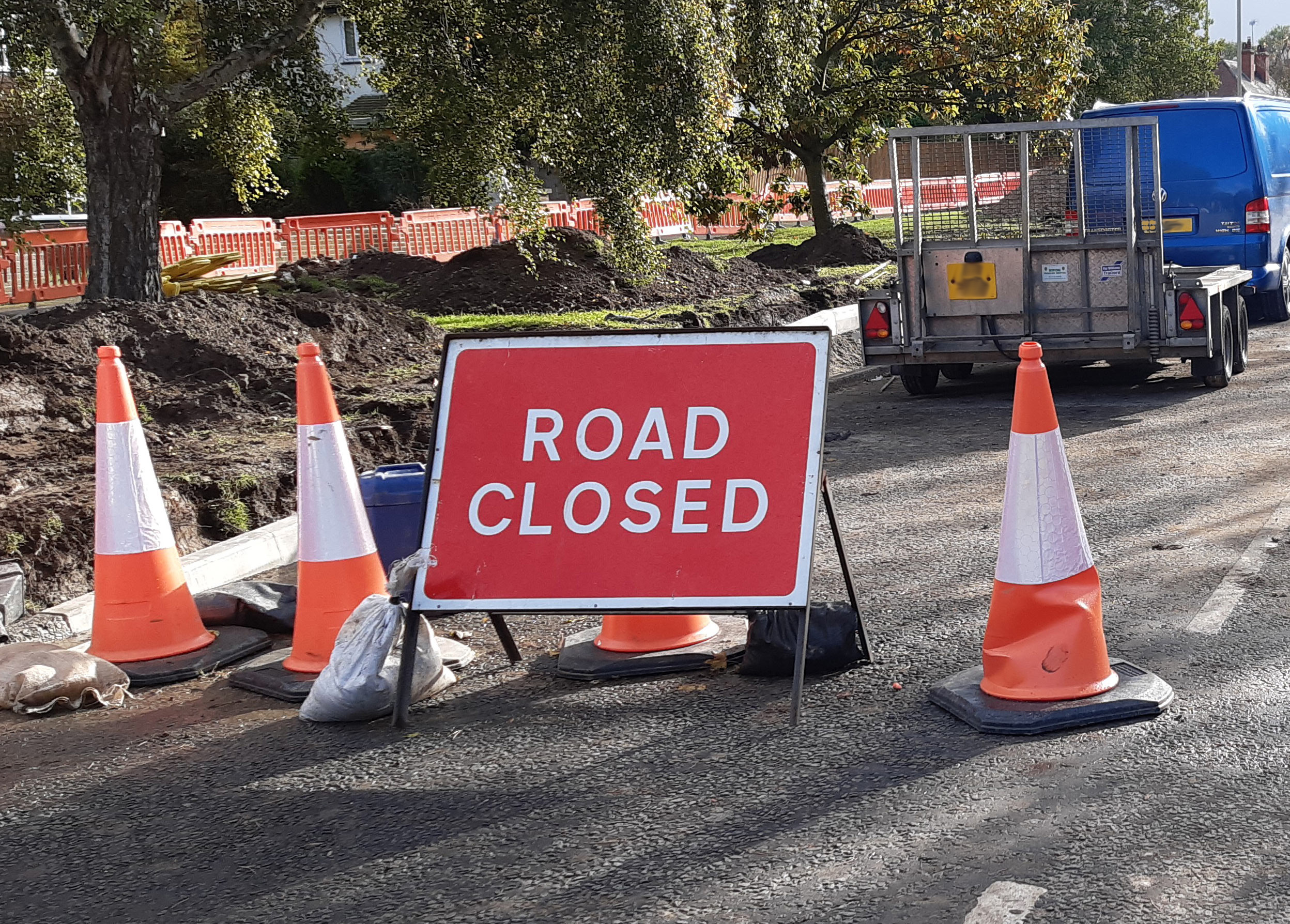 Roadworks sign