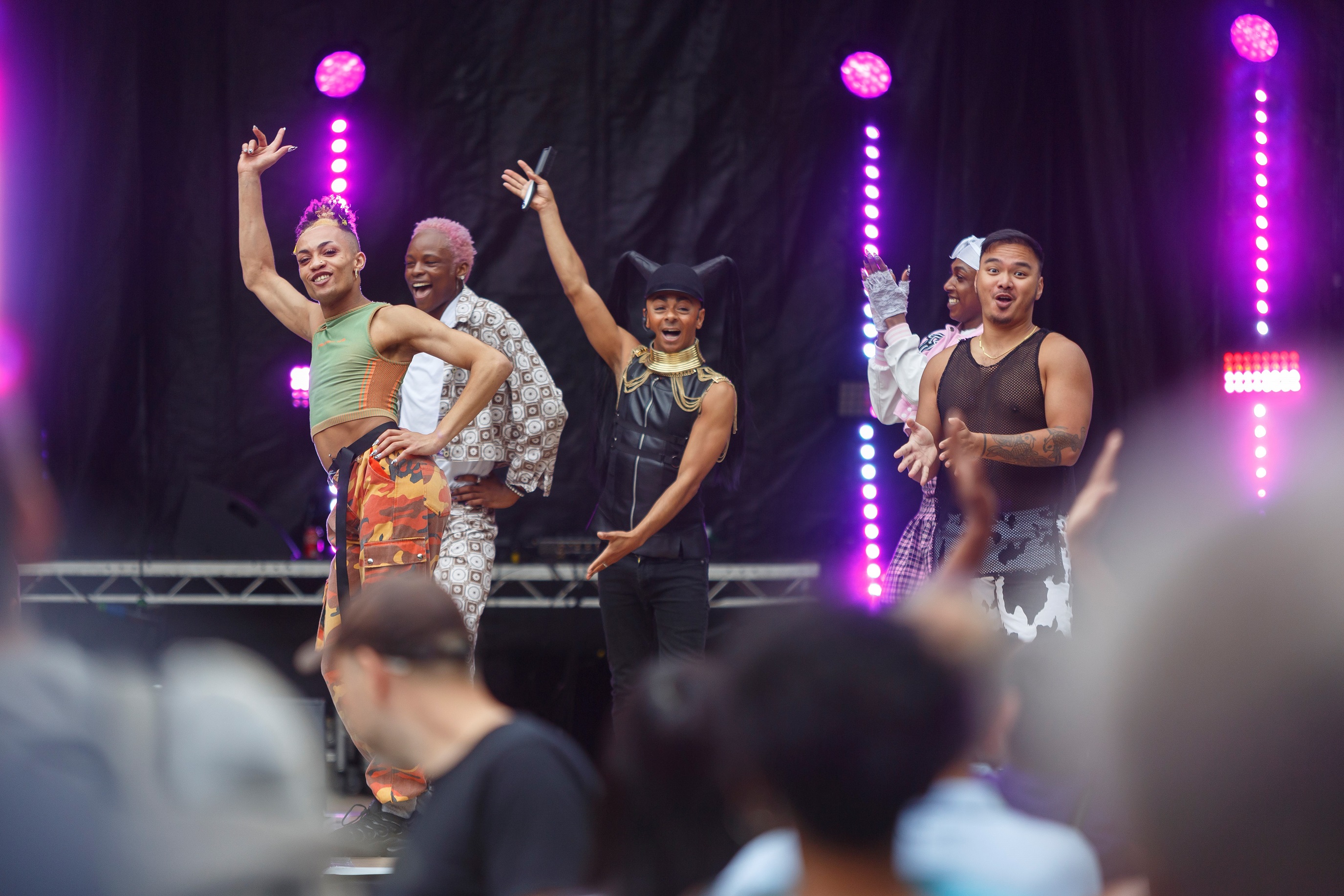 Entertaining the crowds ahead of the free event- Credit David Oake
