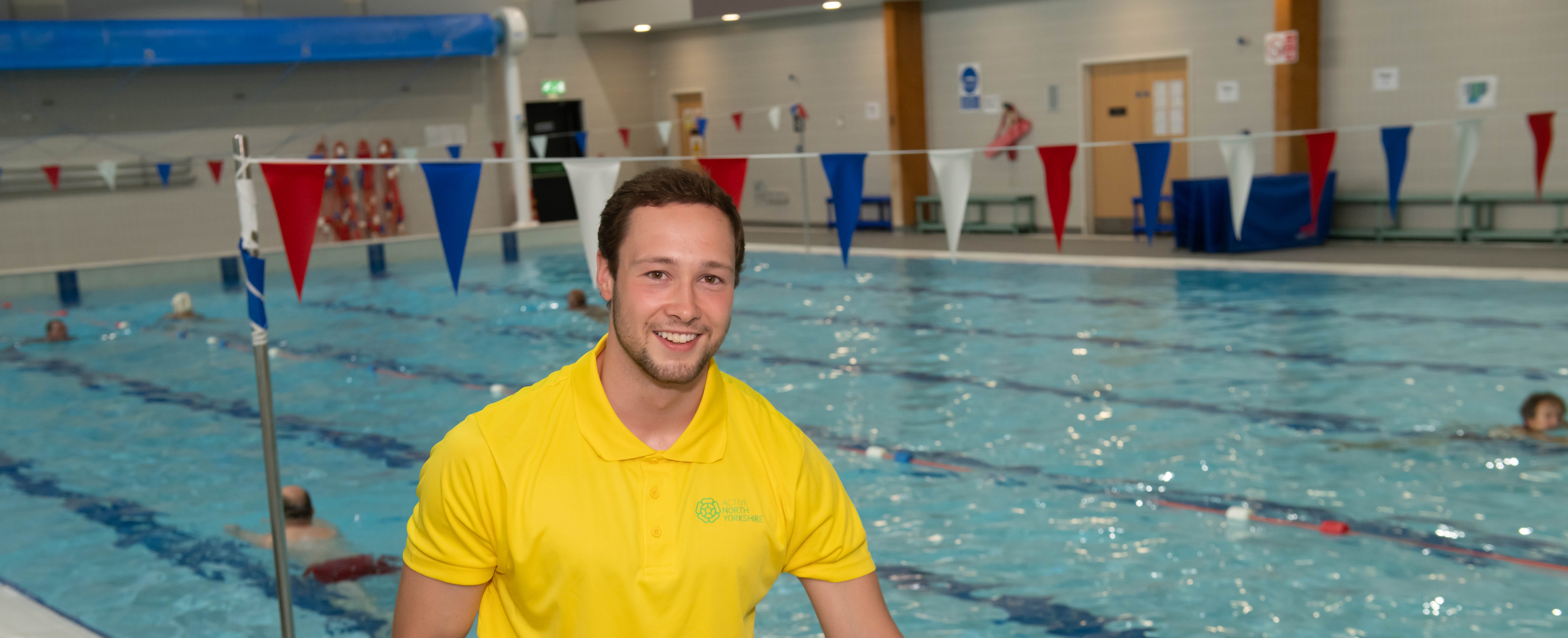 One of our lifeguards on duty during a swimming lesson