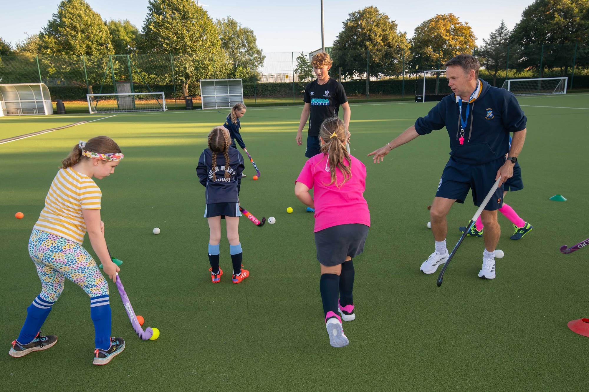 Children playing hockey