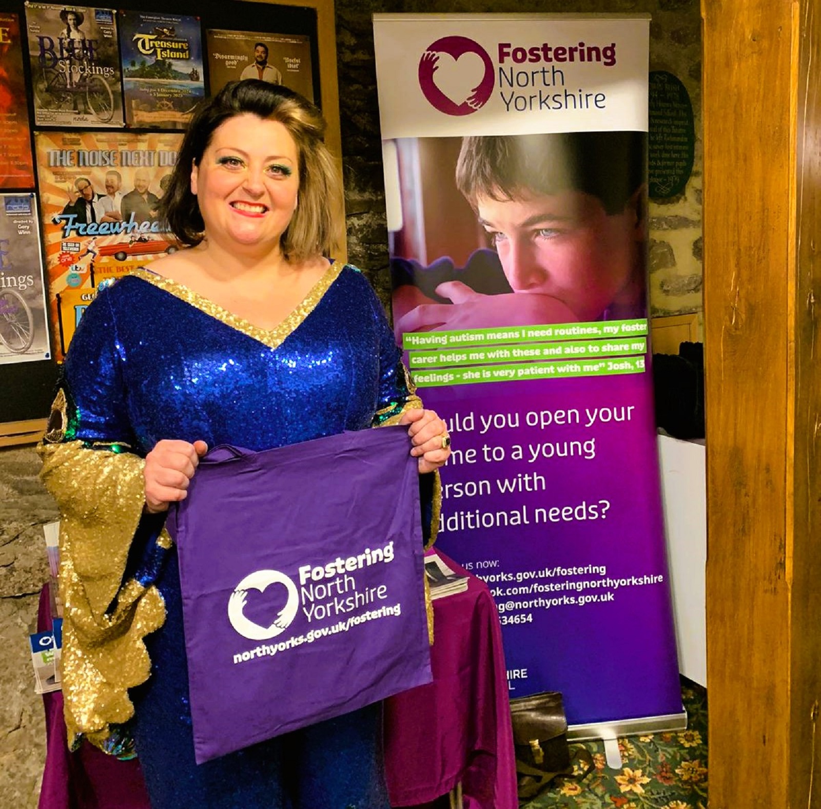 Comedian Kiri Pritchard-McLean has enabled foster families from Fostering North Yorkshire to attend two of her shows