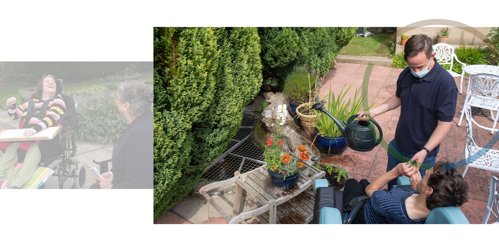HAS worker and member of the public in a garden