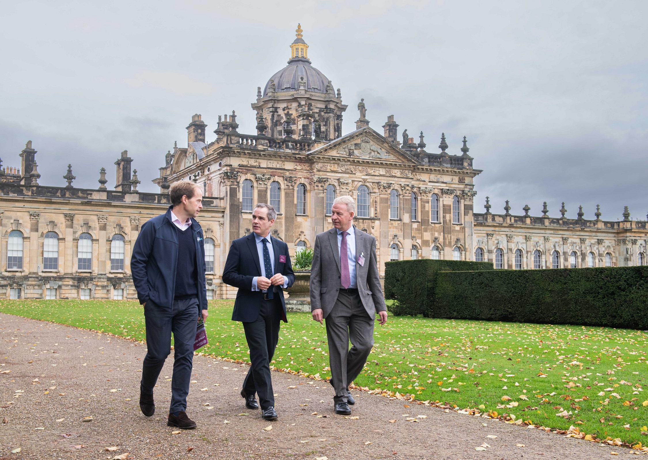 Left to right, David Steel, the chief executive of Dawnay Estates which owns North Yorkshire Water Park, SEALIFE Scarborough’s general manager, Andrew Clay, and North Yorkshire Council’s chief executive, Richard Flinton, at Castle Howard for the official launch of Visit North Yorkshire.  