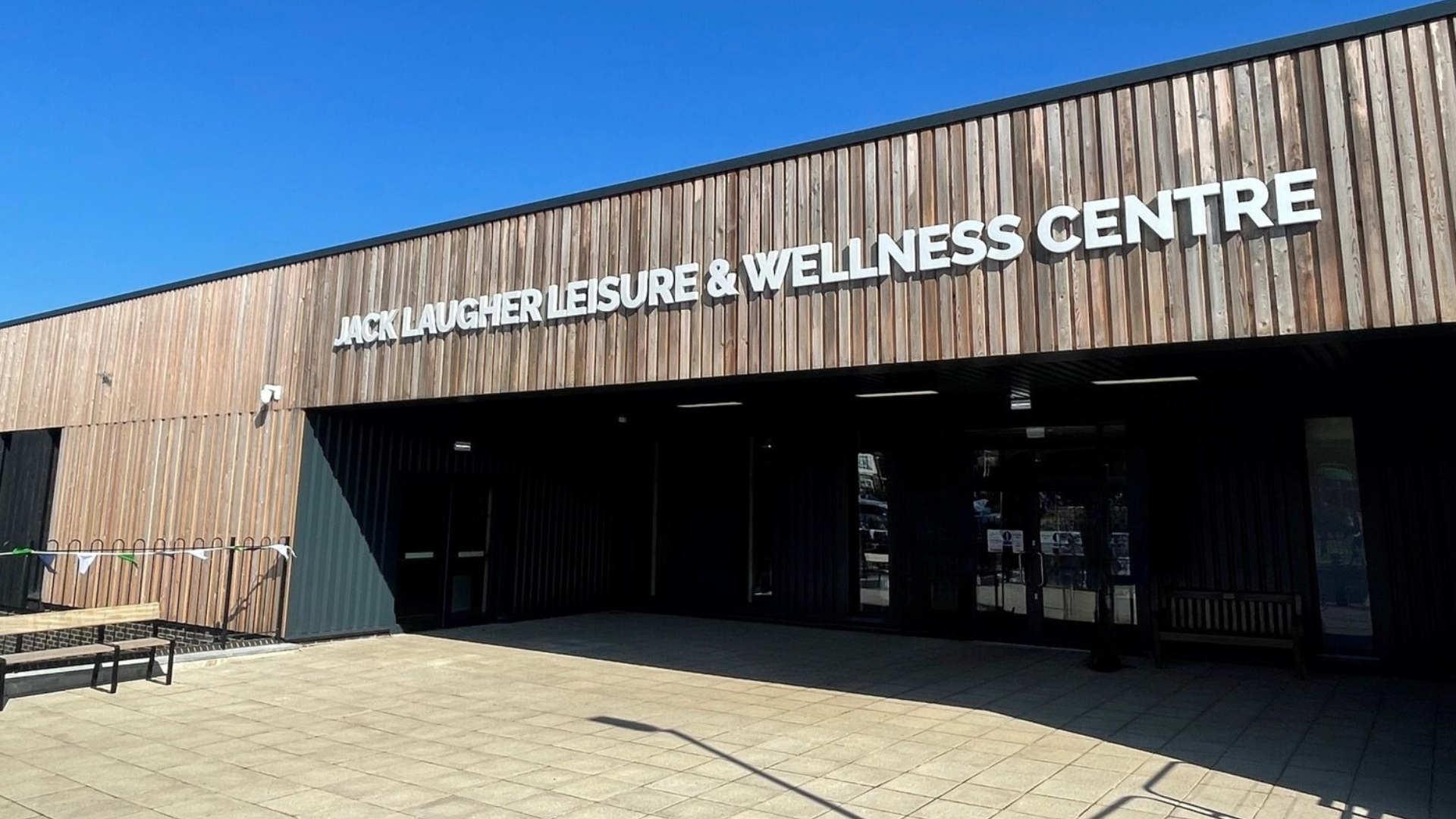 A view of the front entrance of the Ripon Leisure and Wellbeing Hub - The Jack Laugher Centre