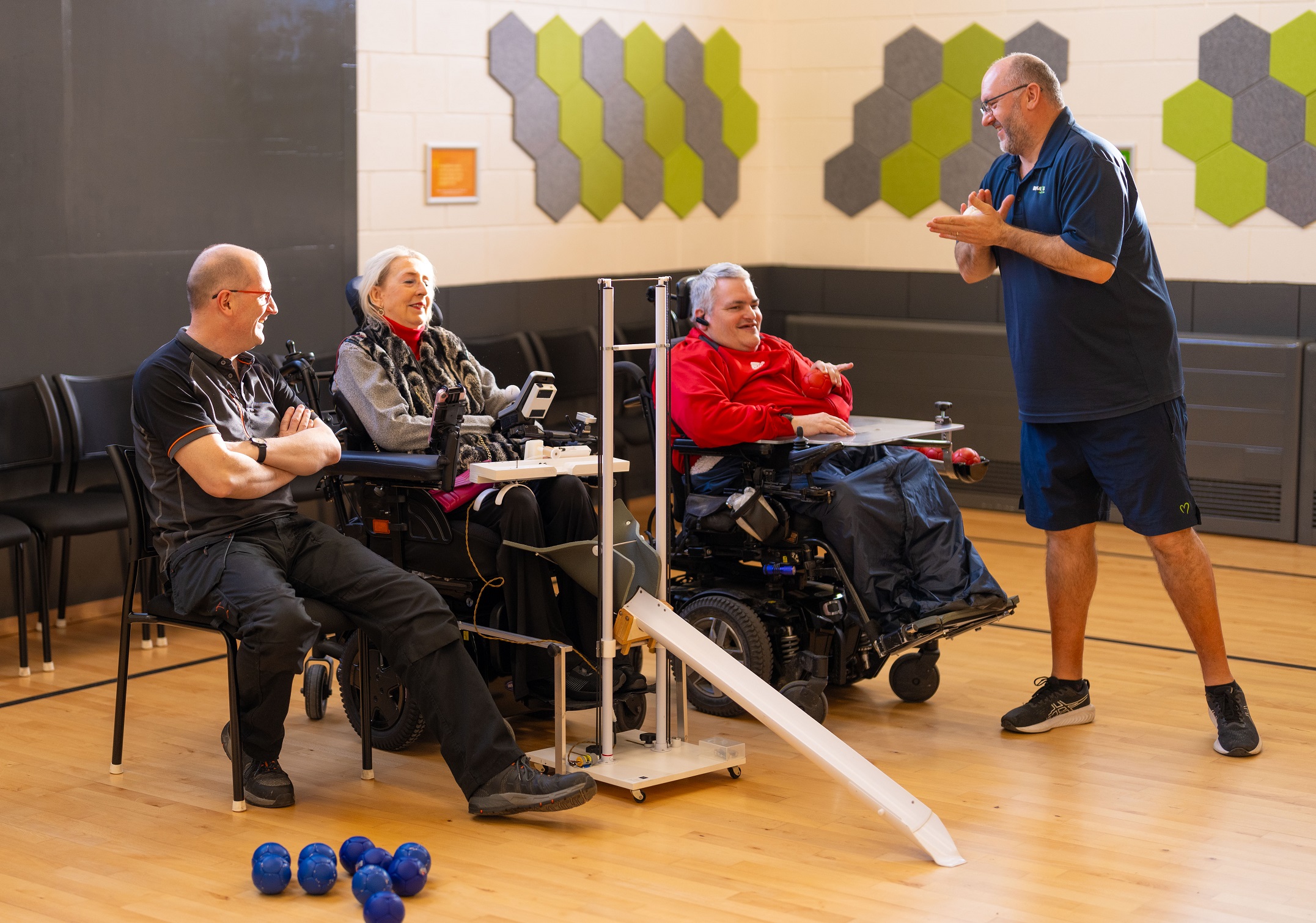 A group of people playing boccia at Fairfax Community Wellbeing Hub