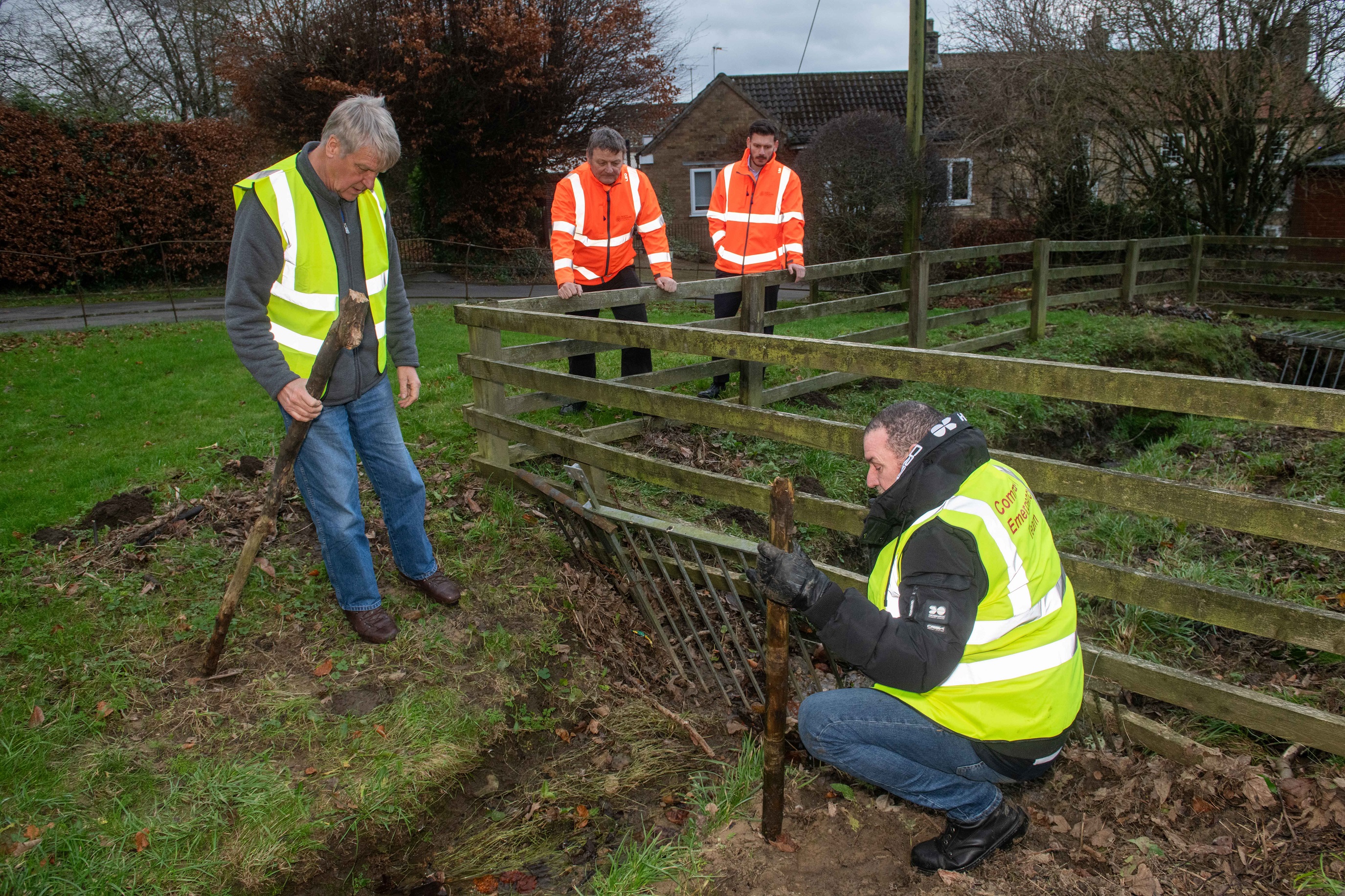 Some of the work that is under way in Kirkbymoorside following the devastating effects of Storm Darragh