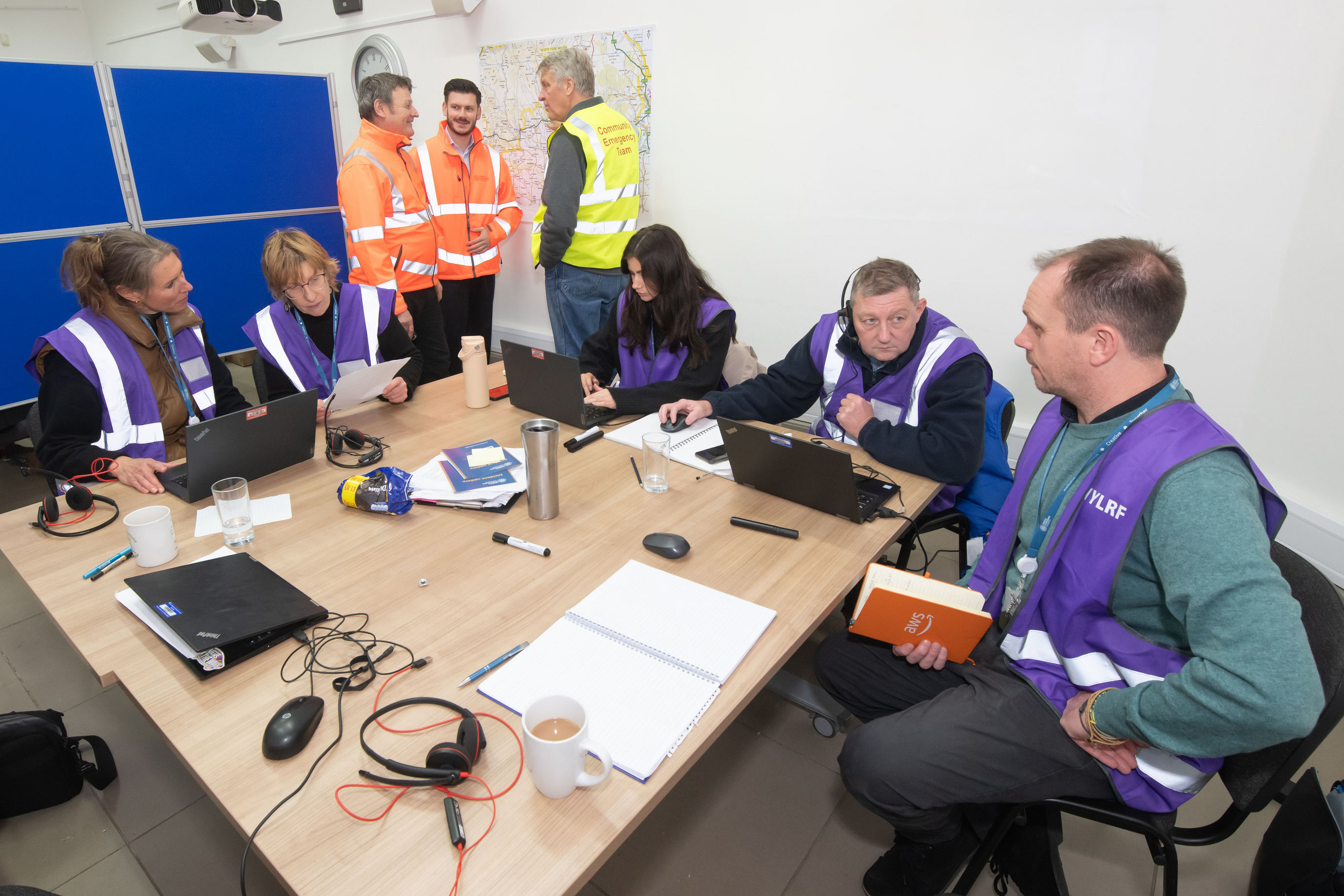 Staff and volunteers at the local assistance centre in the Moorside Room in Kirkbymoorside.