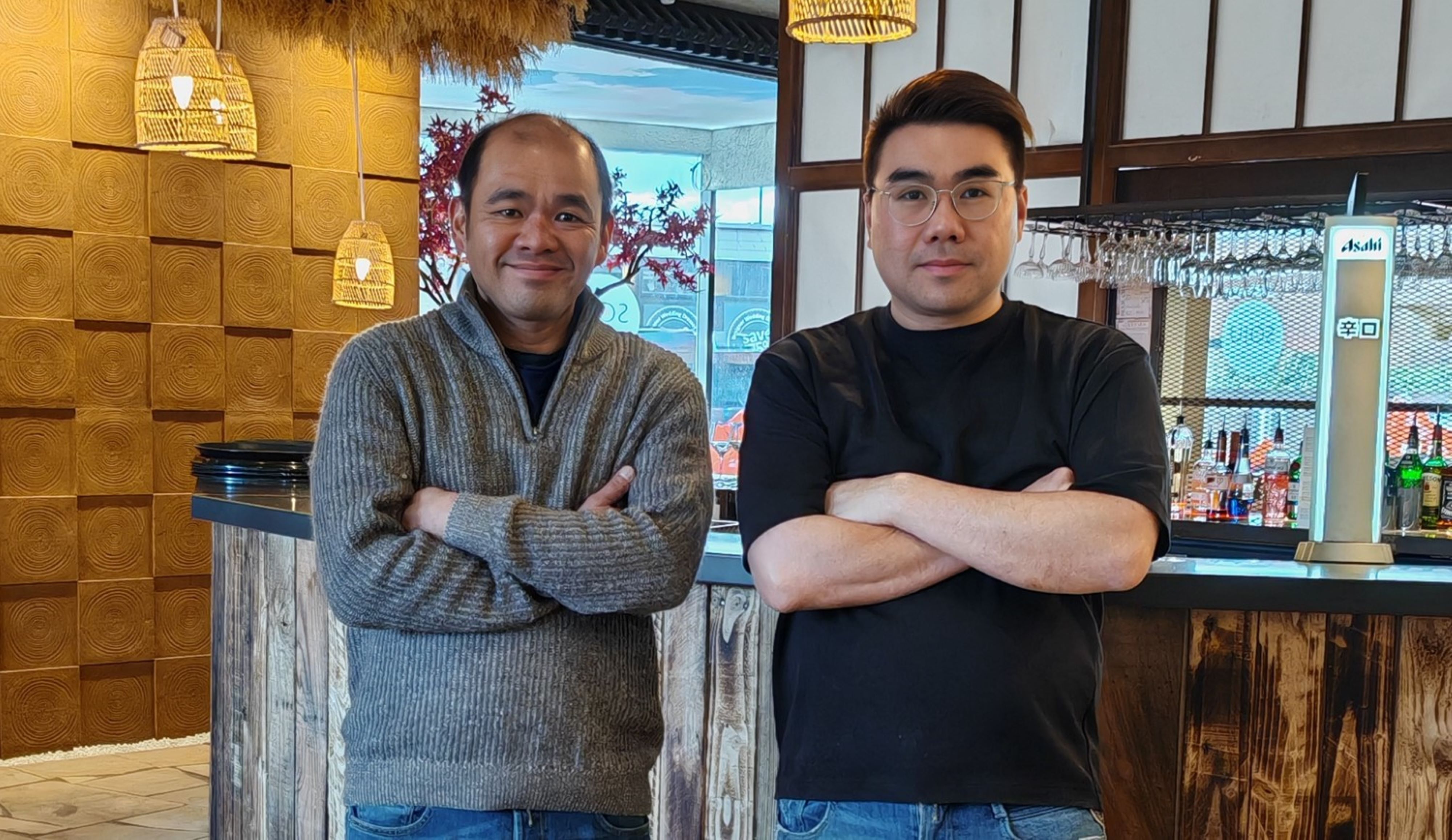 Owner of the newly-opened restaurant Soju by Sumo Gary Chin (right) with business partner Desmond Chong.