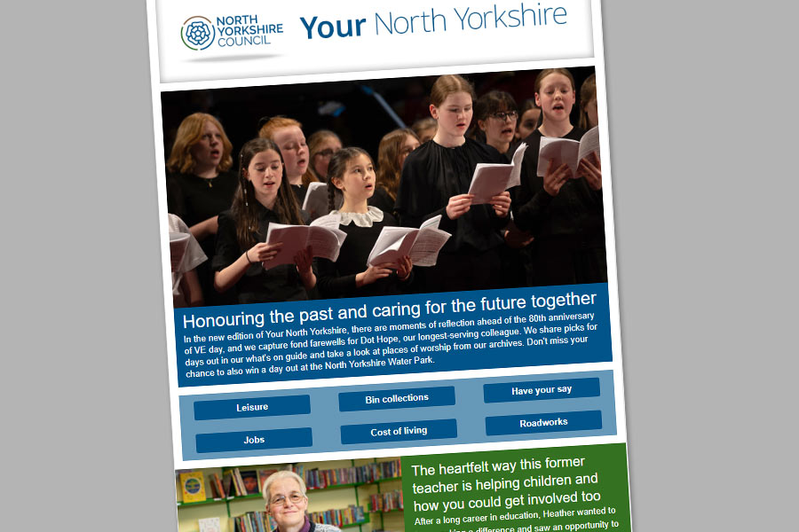 A screenshot of the May email of Your North Yorkshire