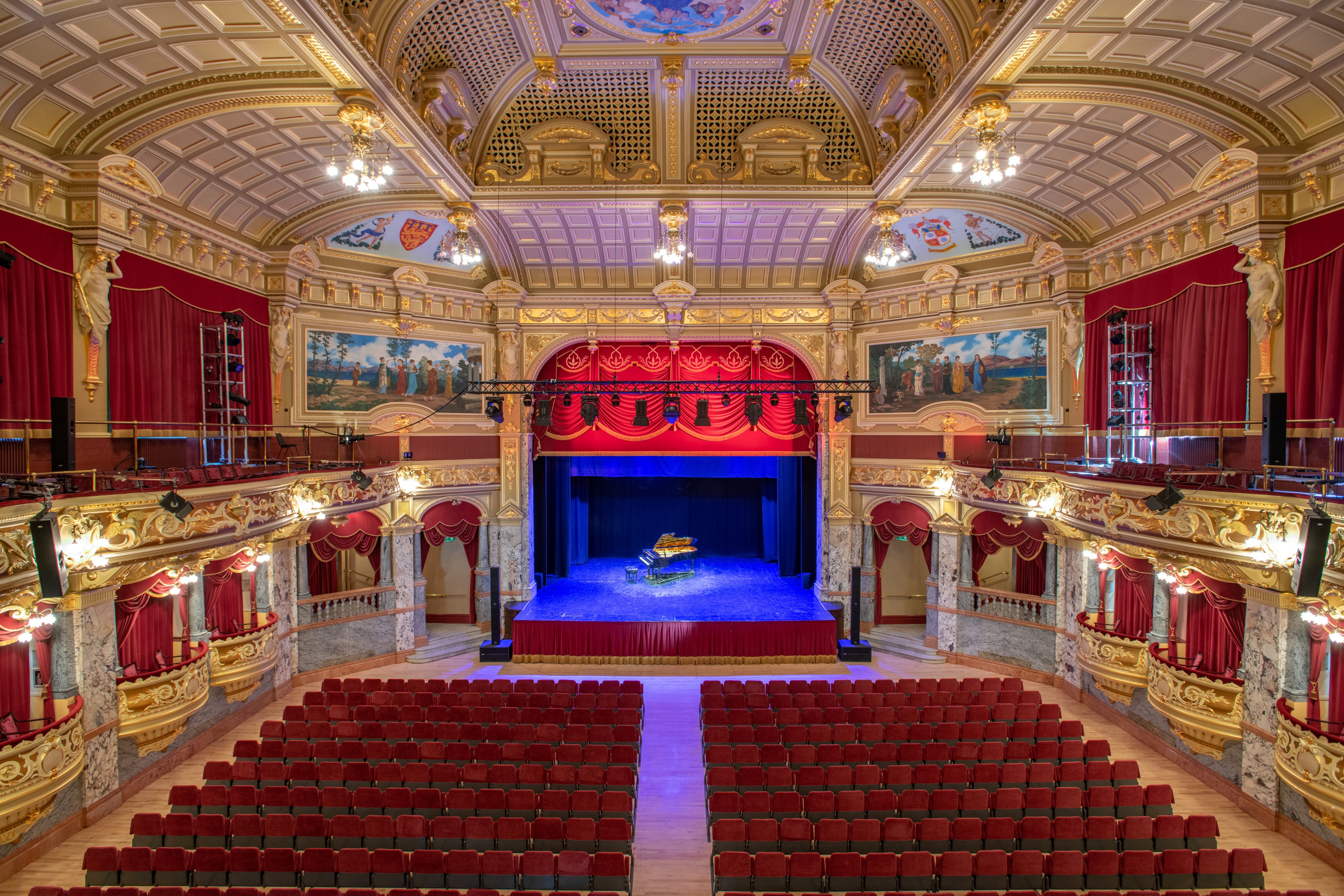 Photo inside the Royal Hall looking towards the stage