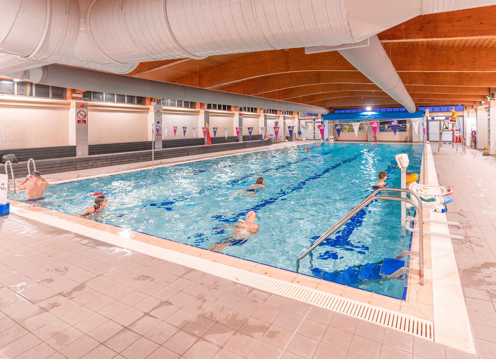 The swimming pool, being used by a number of people, at Thirsk and Sowerby Leisure and Wellbeing Hub