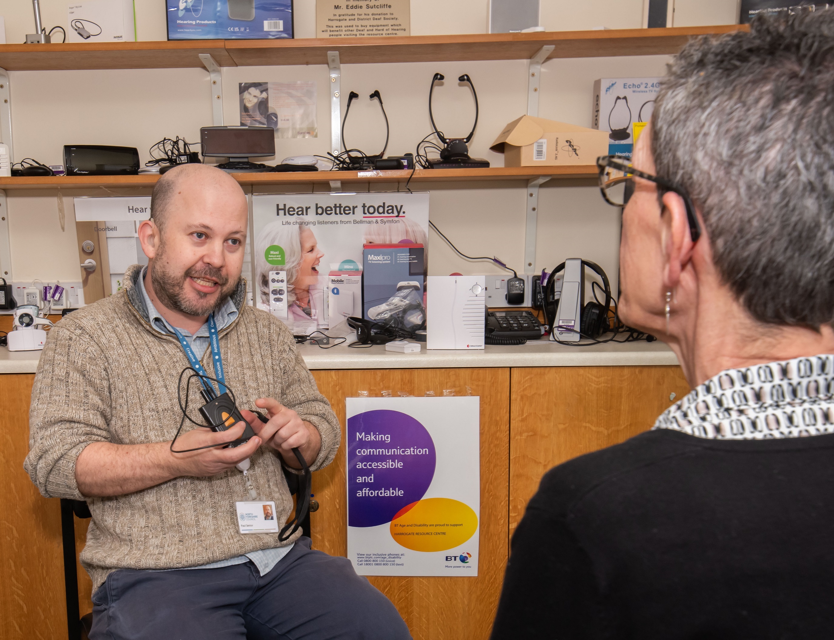 One of our technical officers for sensory services, Paul Senior assesses and offer one-to-one advice, information and life-changing support about equipment for people with hearing loss