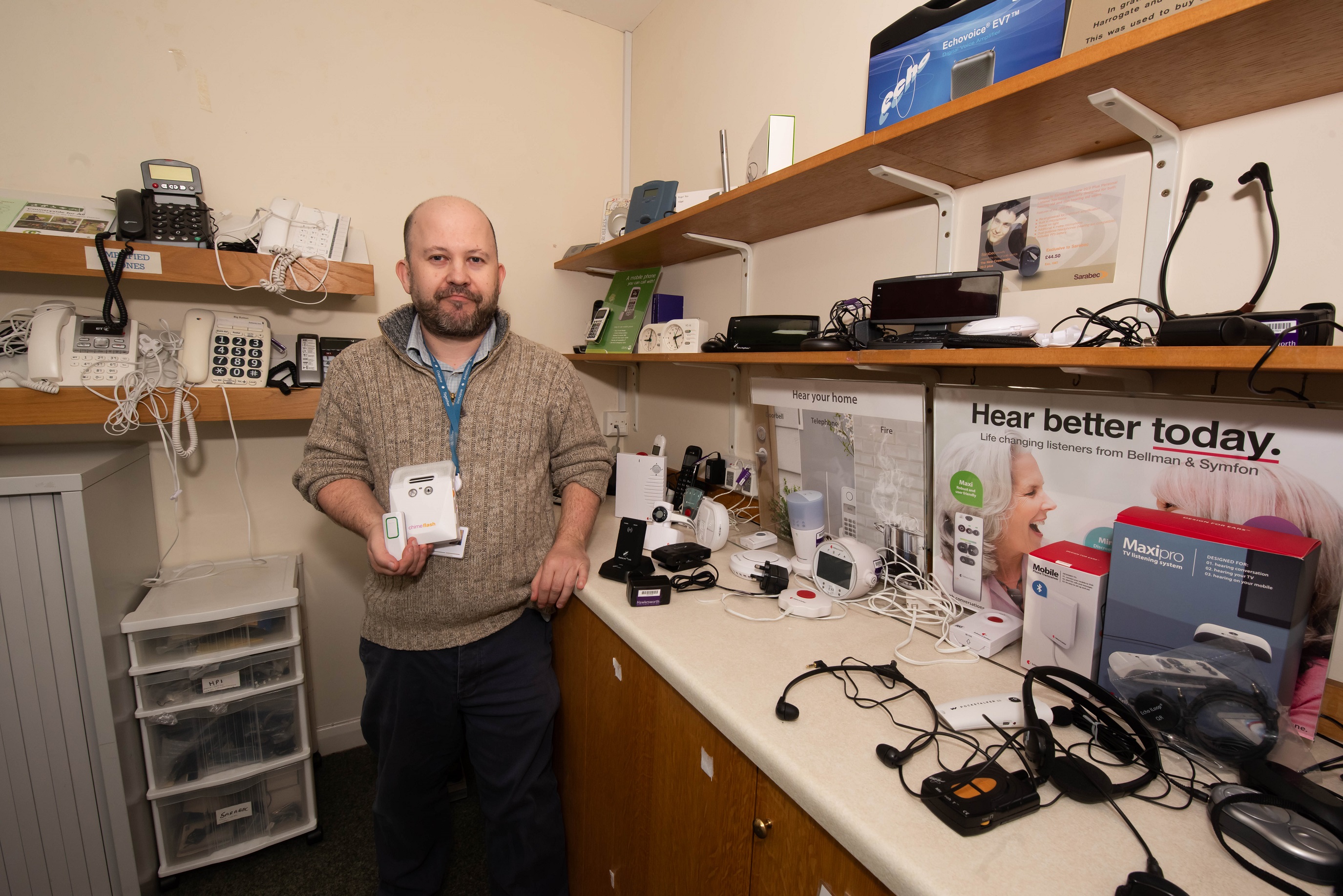 Paul in a room with equipment