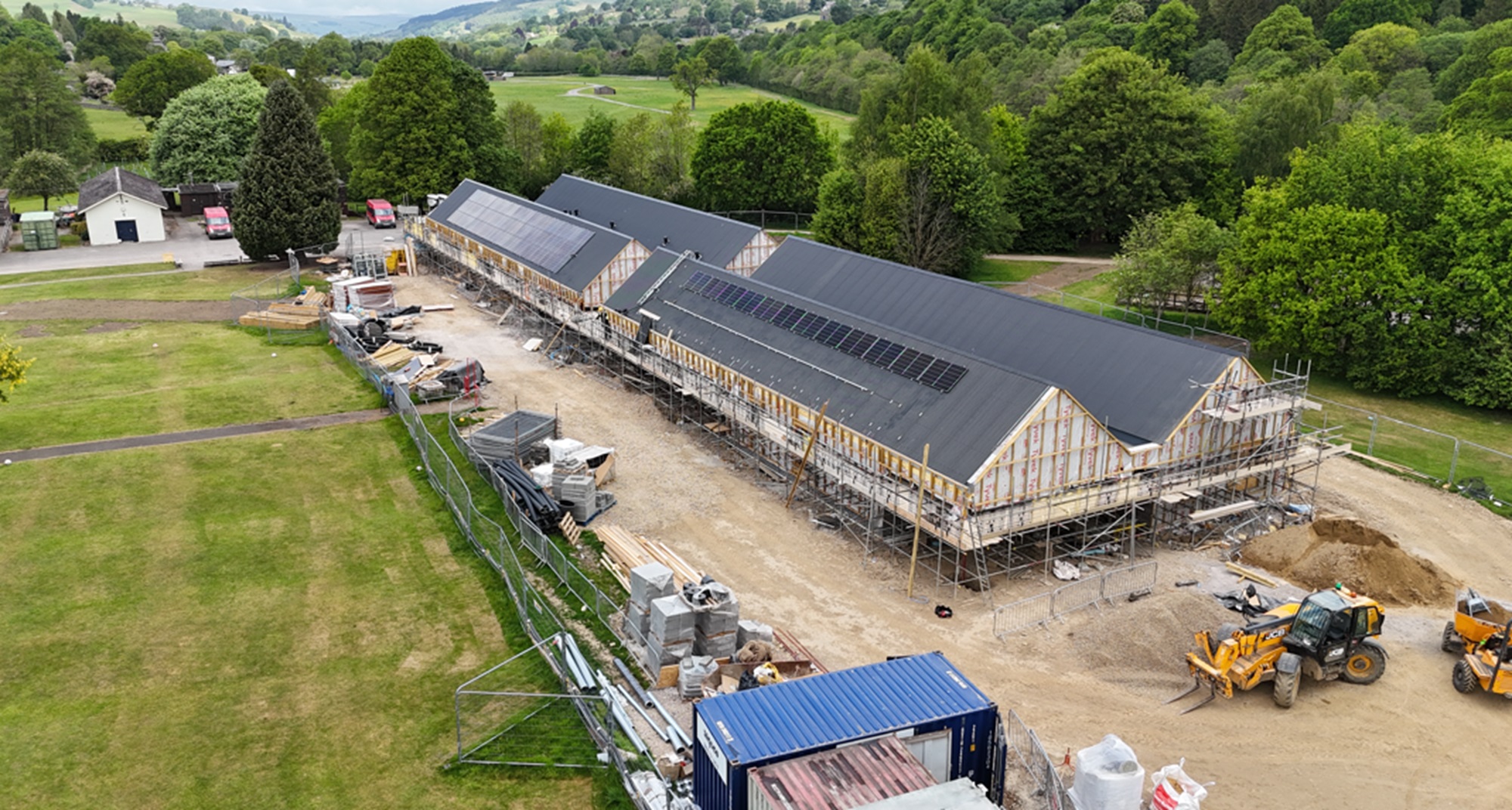 A view of building work at Bewerley Park