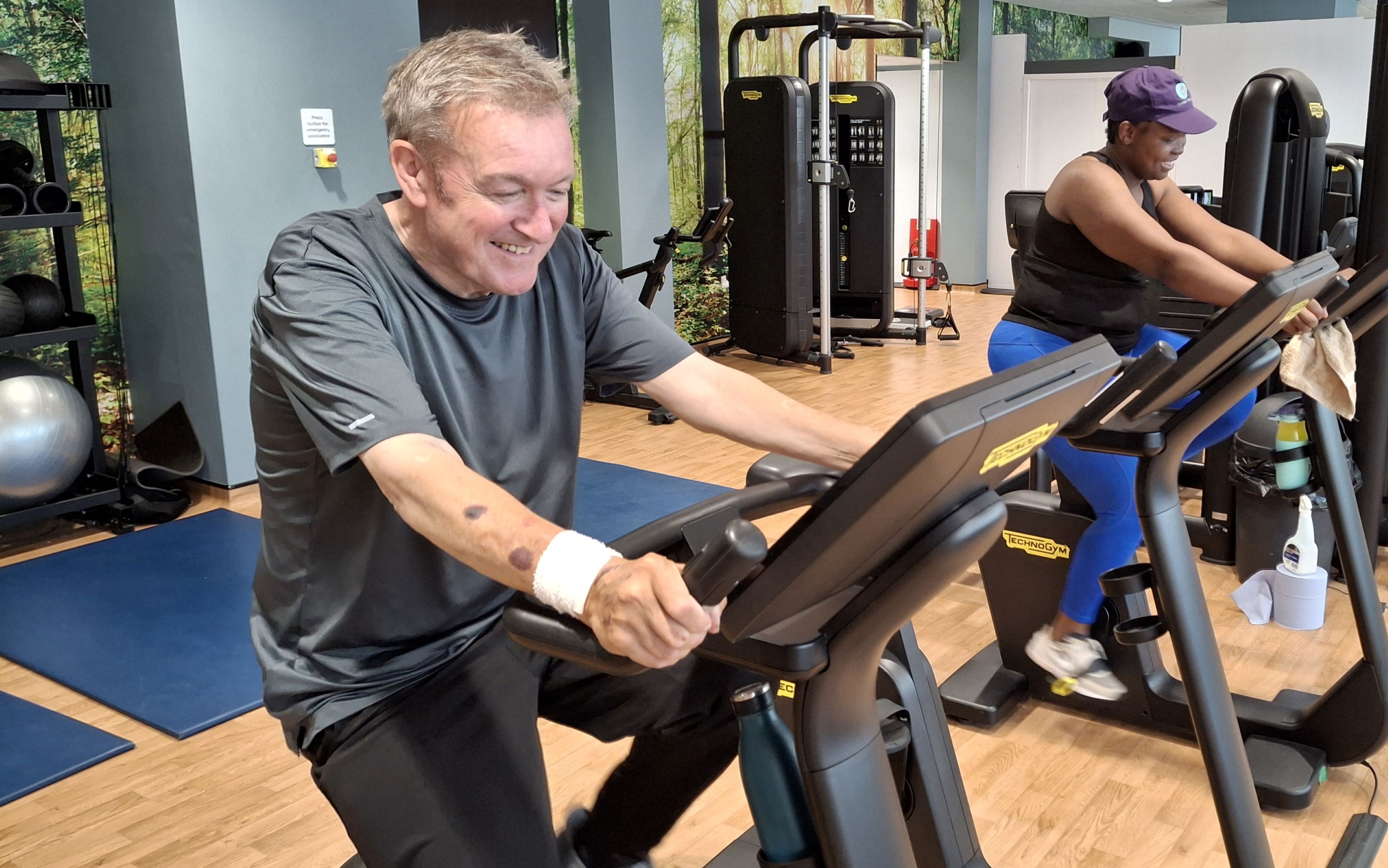 A person using a bike inside Ripon Leisure Centre