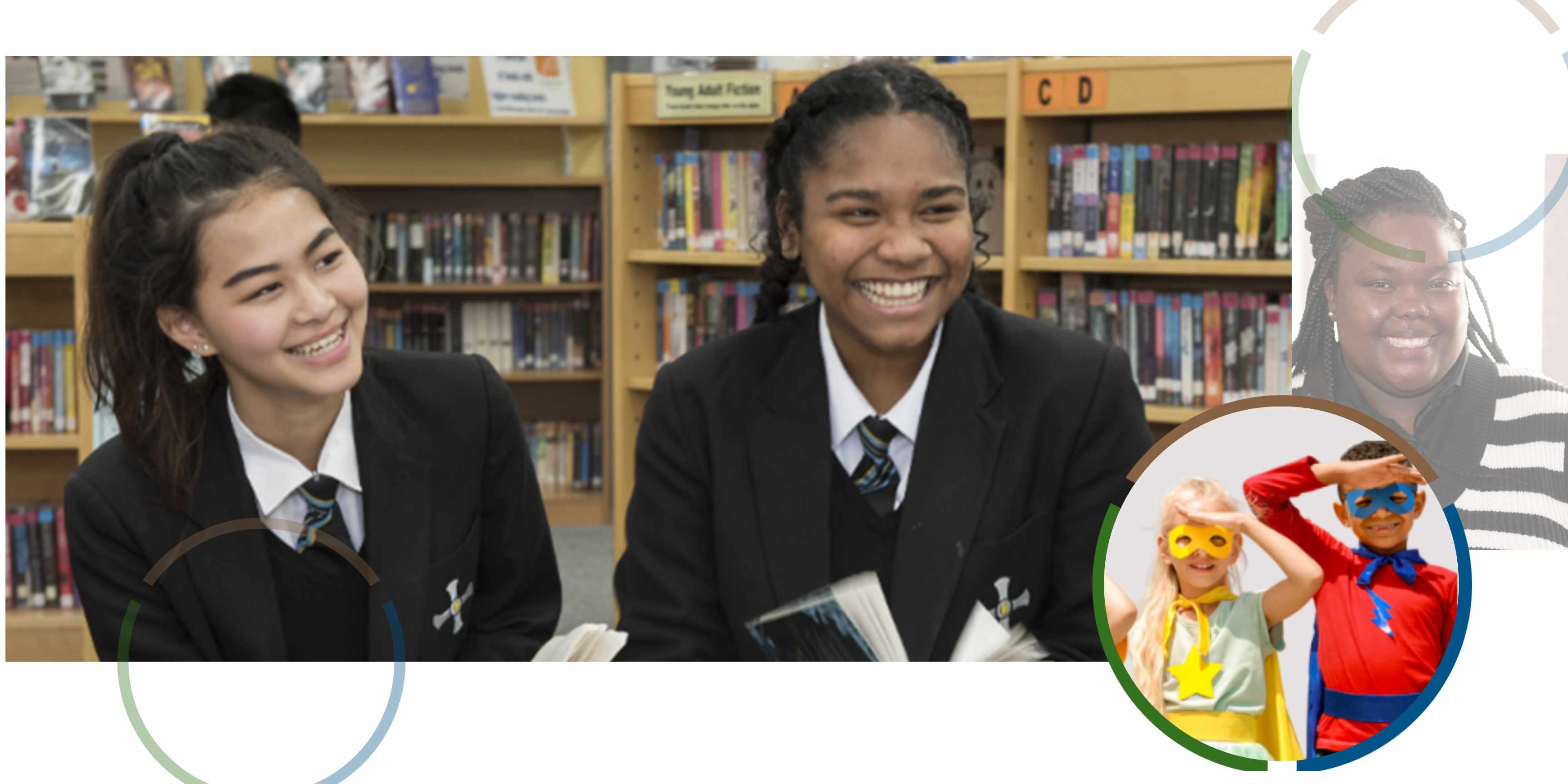 Two smiling school pupils