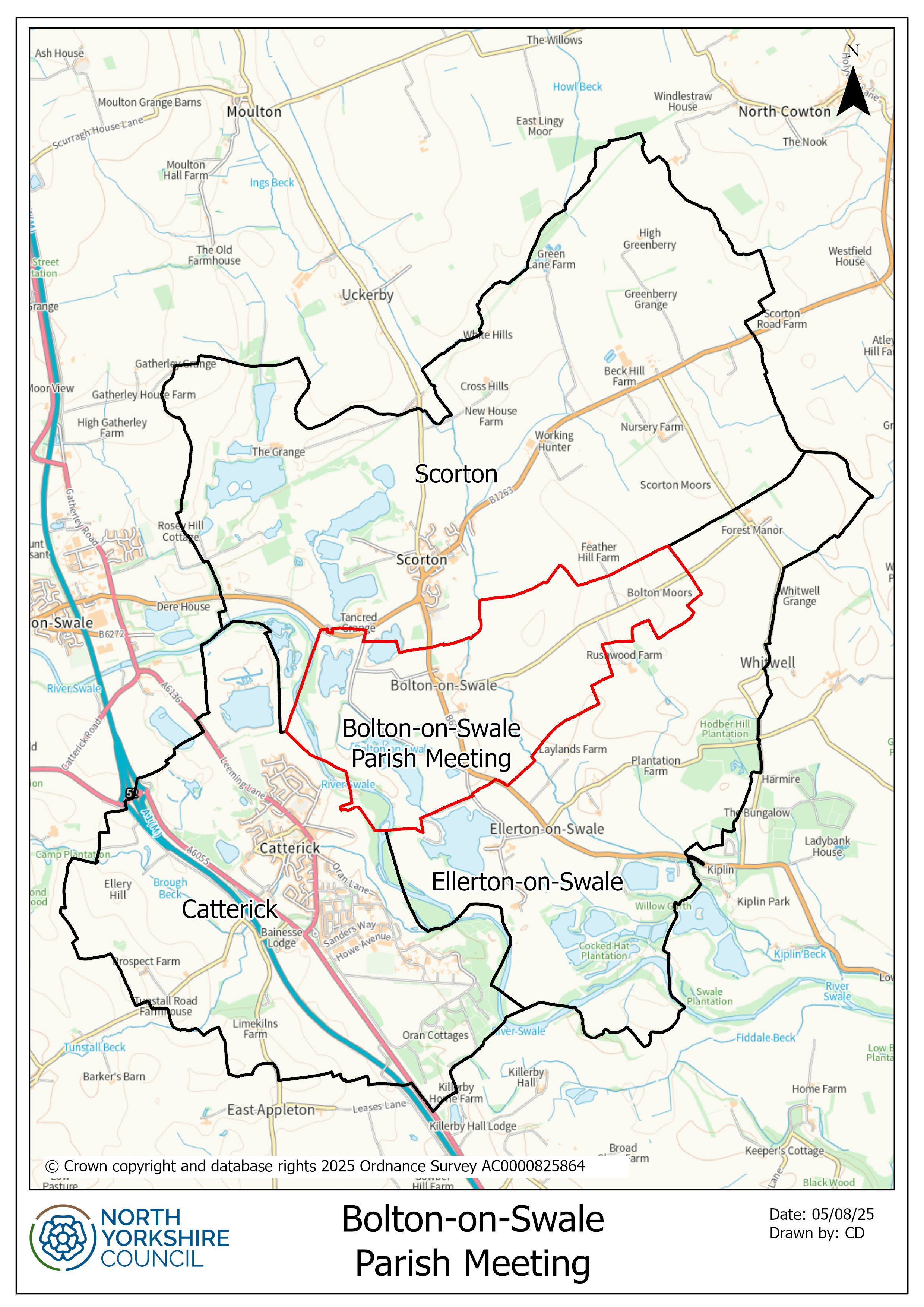 Bolton On Swale Parish map