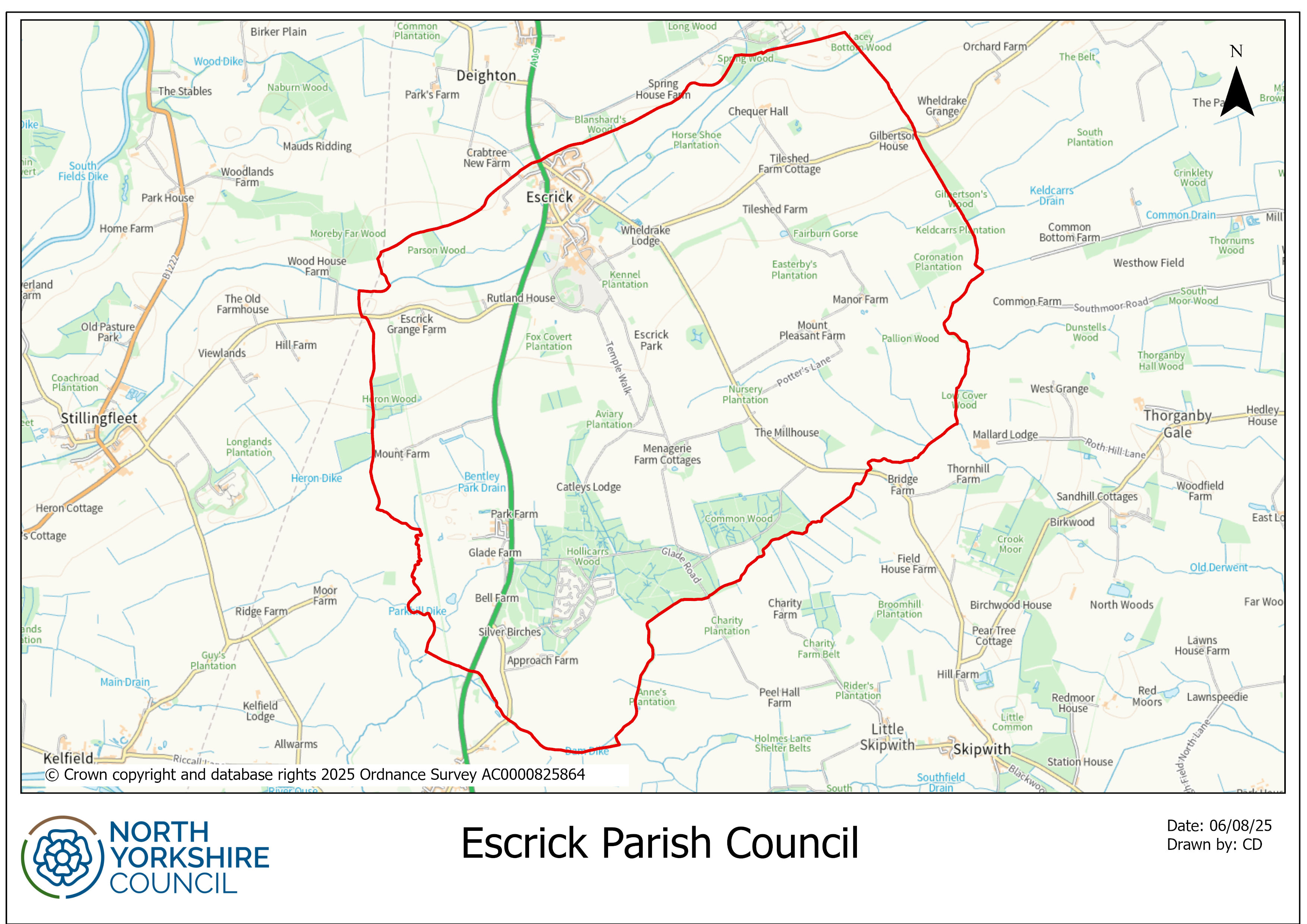 Map of Escrick layout