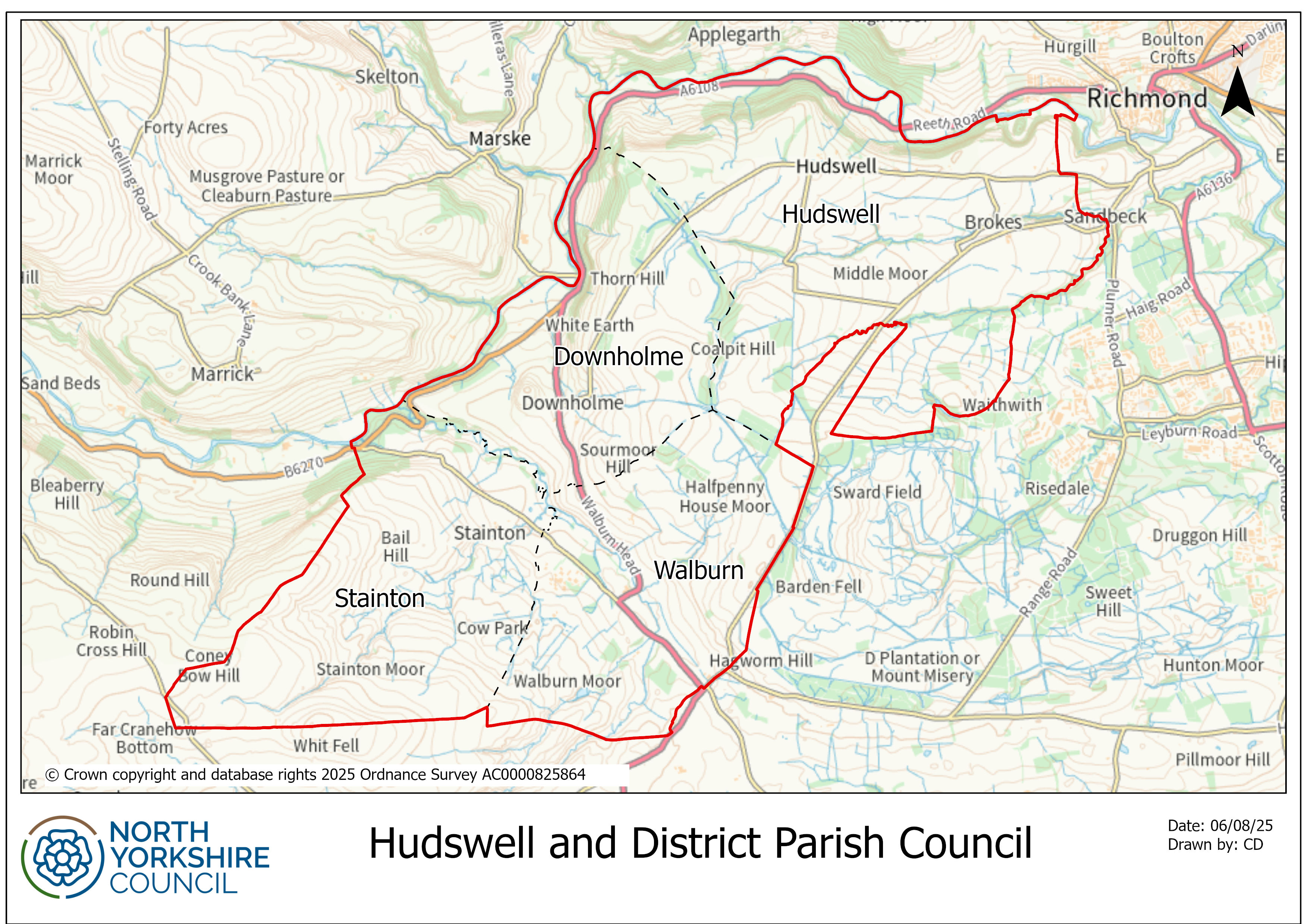 Map of Hudswell and District layout