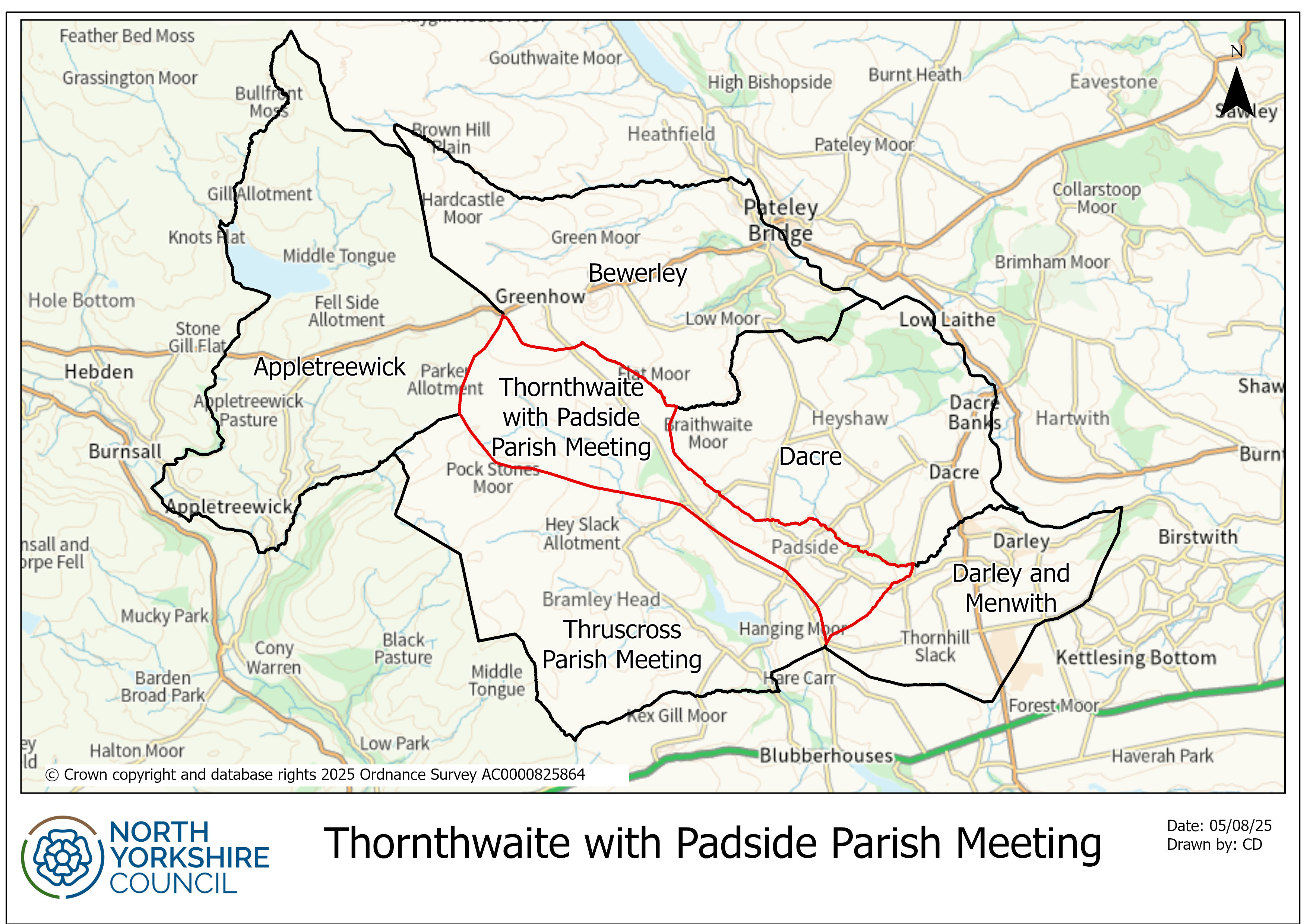 Map of Thornthwaite with Padside layout