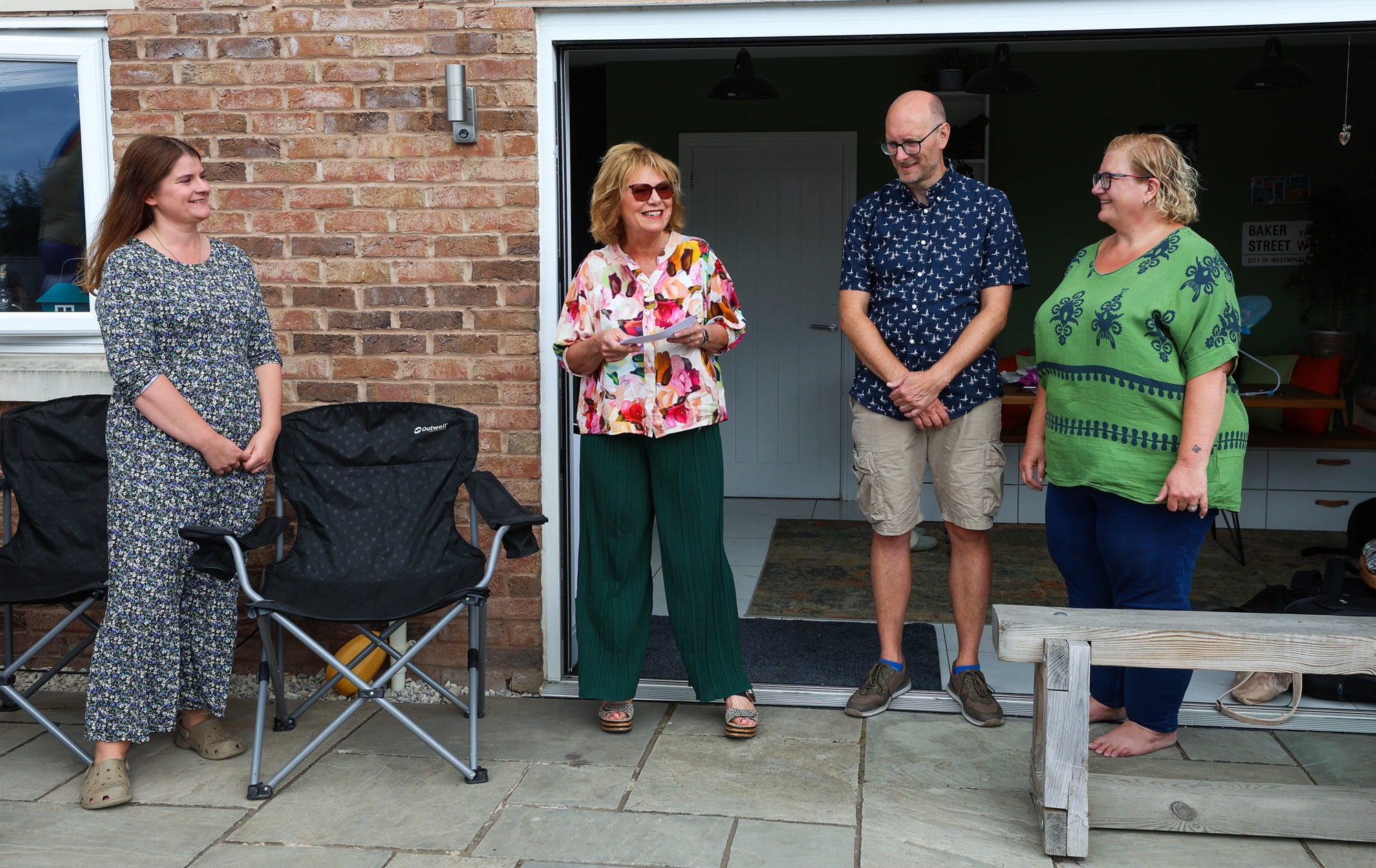 North Yorkshire Council’s fostering social worker, Sophie Turton, Councillor Janet Sanderson and Dean and Ellie Smith.
