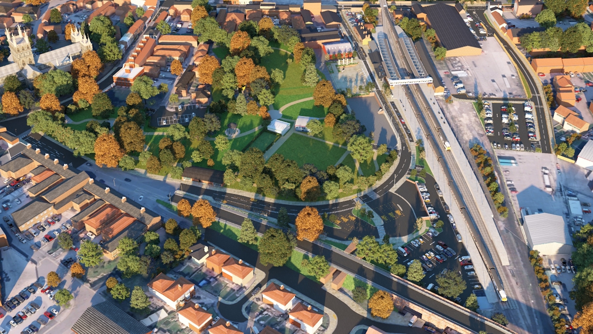 An artist’s impression of how the £29 million Selby Station Gateway project will transform the town.