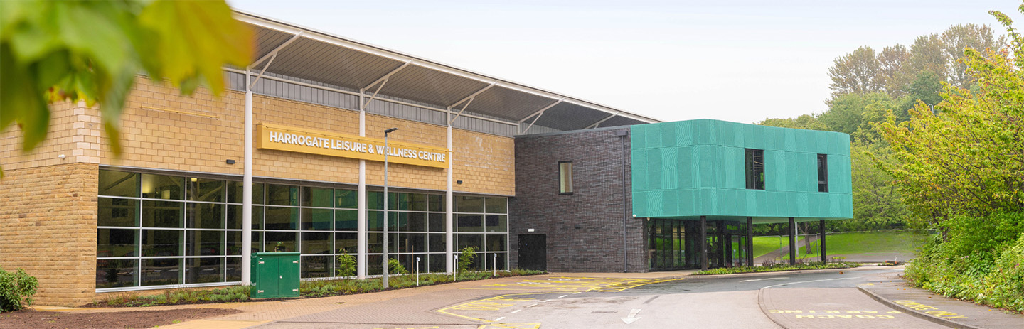 A view of the outside of Harrogate Leisure and Wellbeing Hub