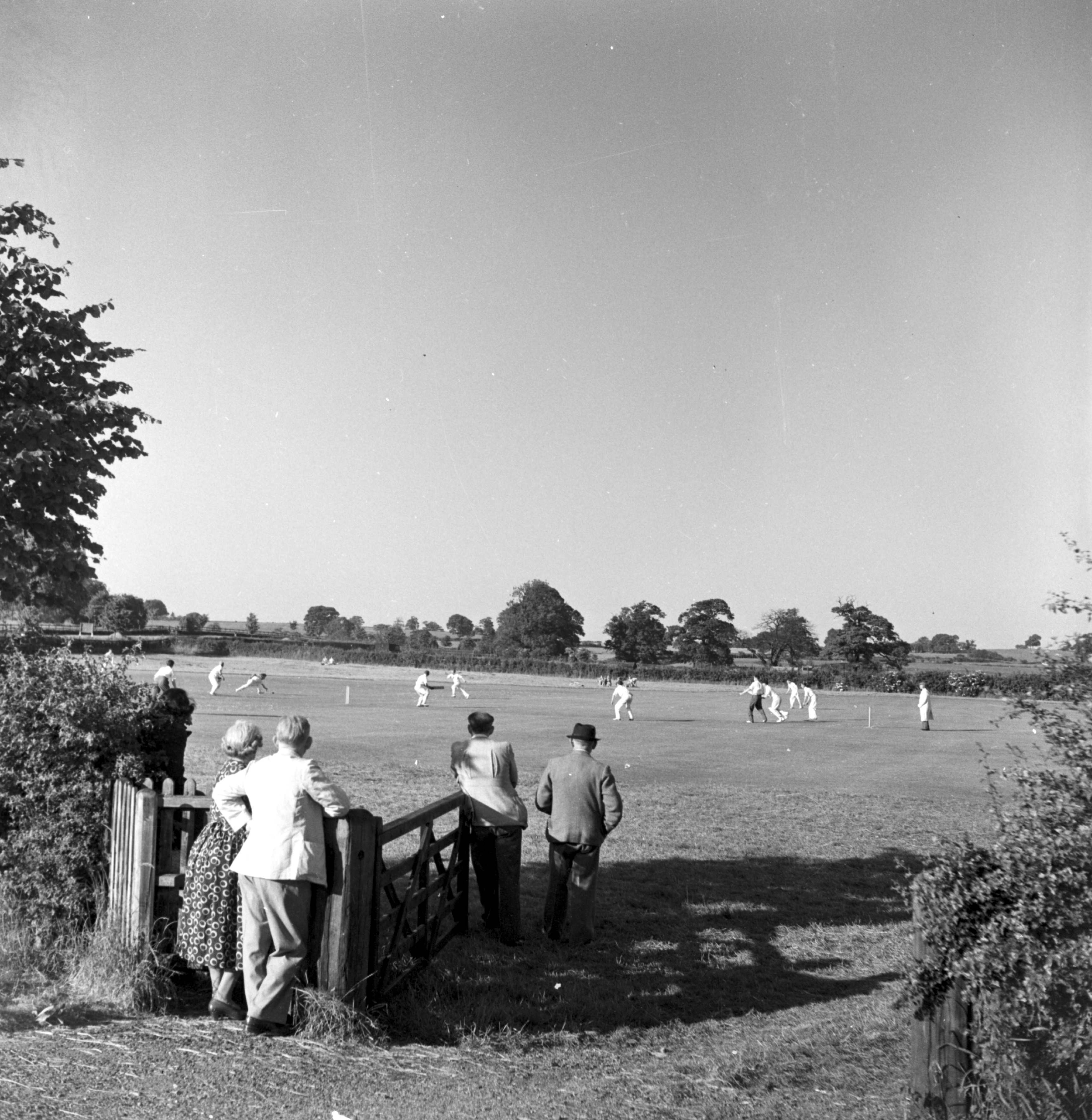Cricket at Ripley in the mid-20th century. From the Bertram Unné photographic collection.