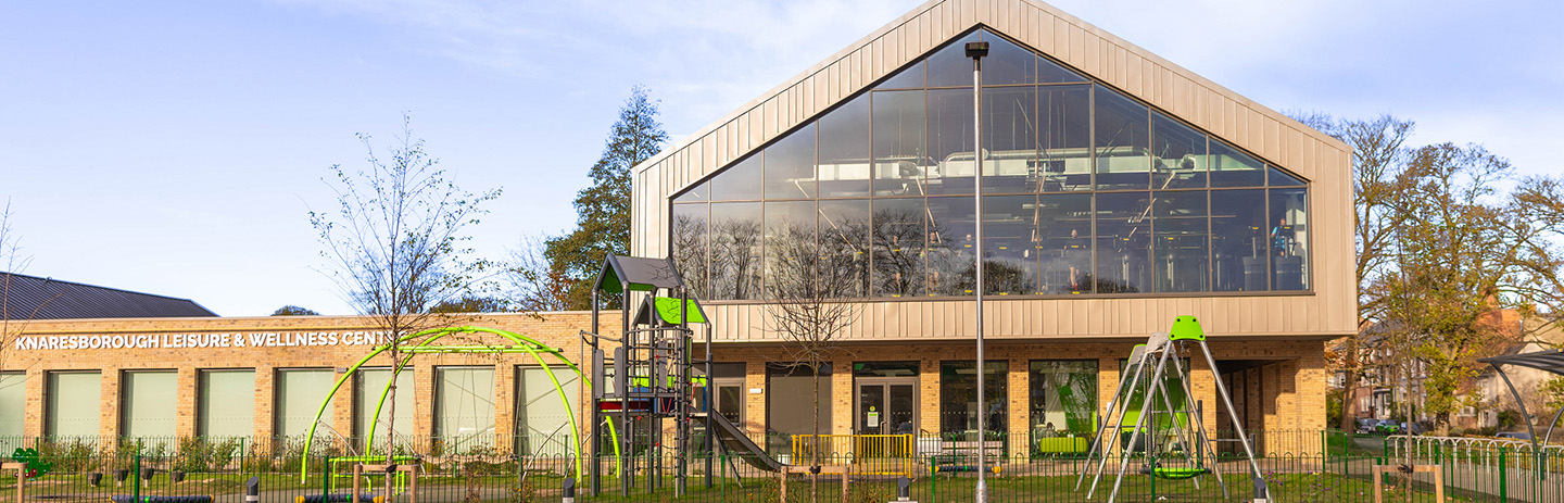 A view of the front of Knaresborough Leisure and Wellbeing Hub