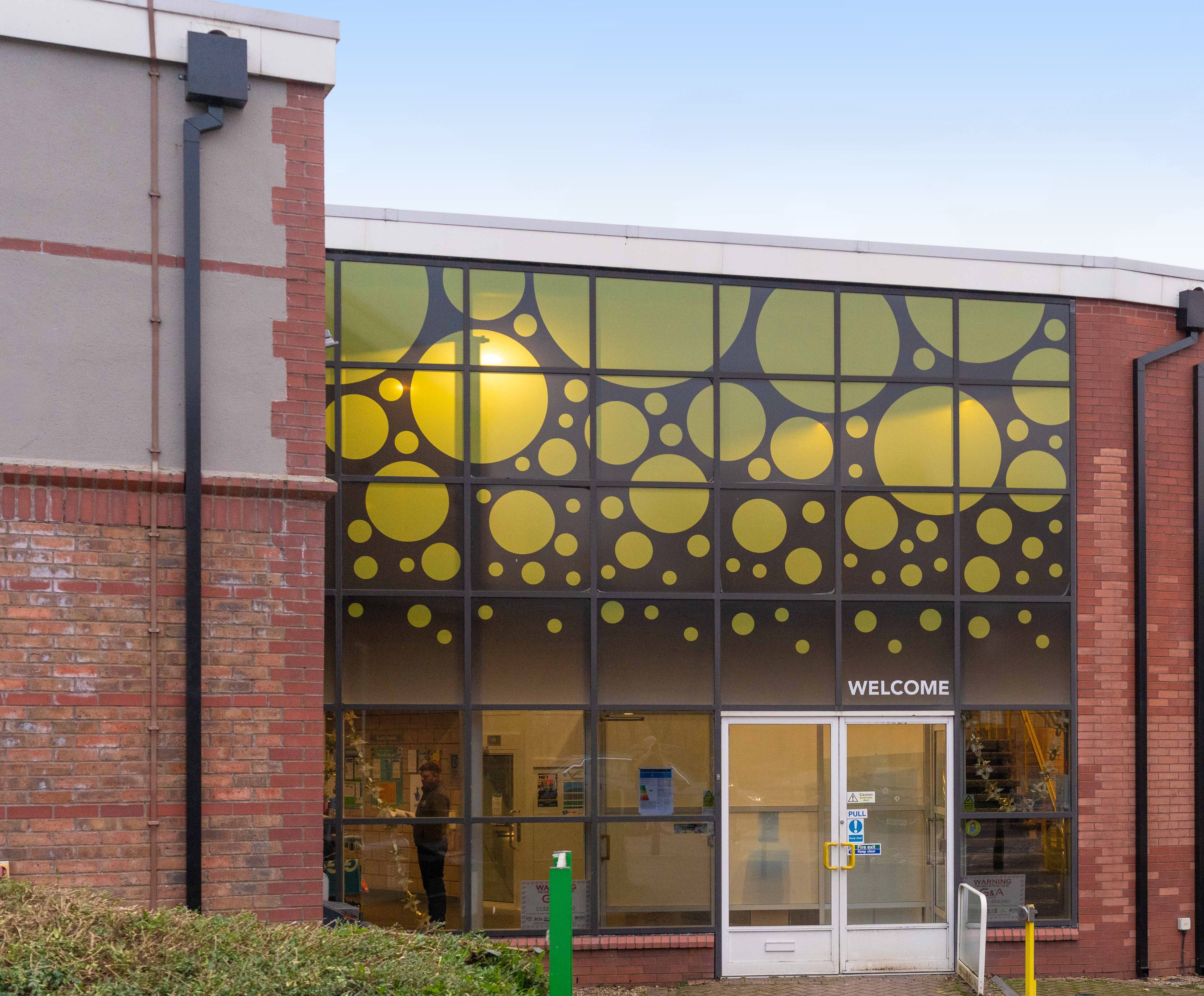 The main entrance and front of Northallerton Leisure and Wellbeing Hub