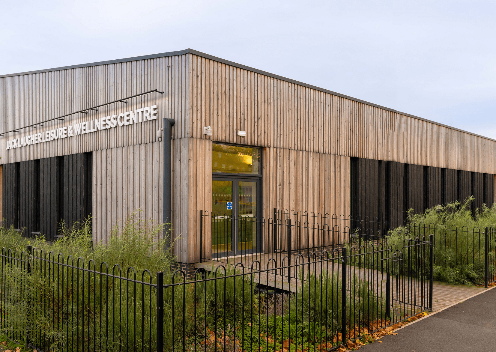 A view of the front entrance of the Ripon Leisure and Wellbeing Hub - The Jack Laugher Centre